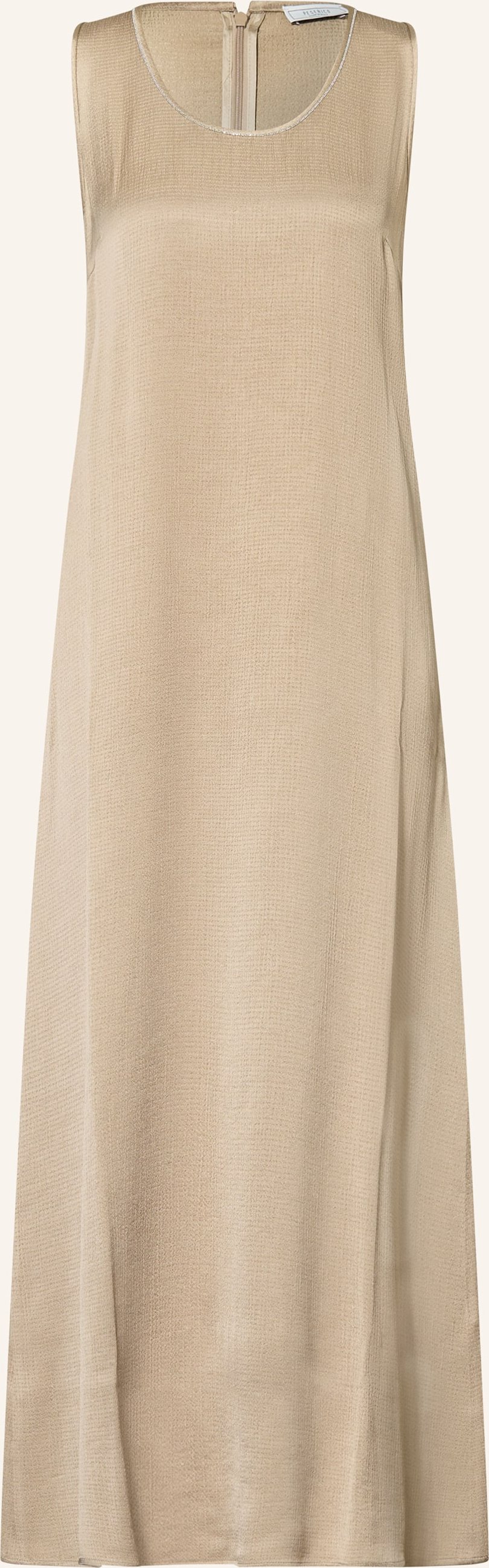 Peserico Satinkleid Mit Schmucksteinen gold