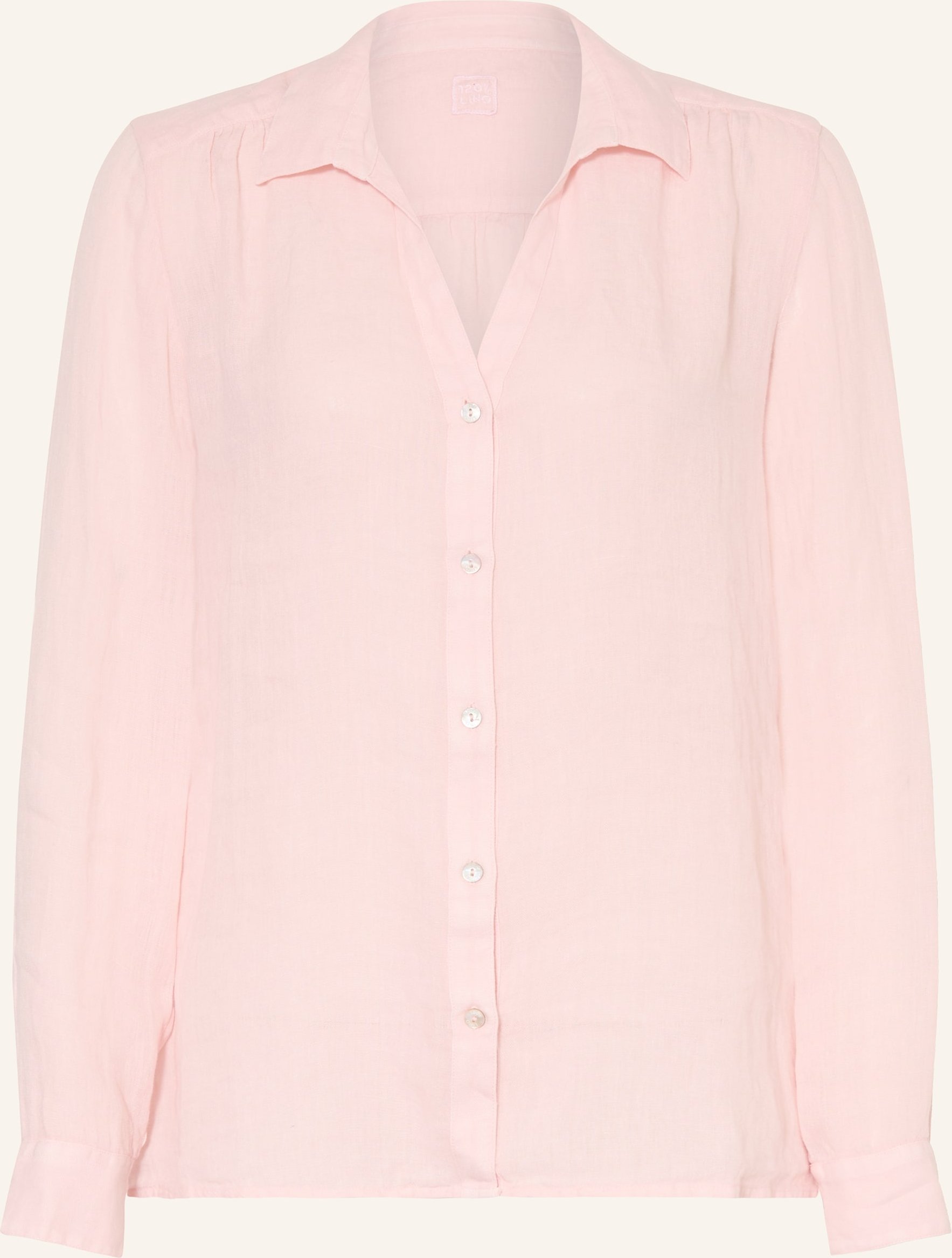 120%Lino Hemdbluse Aus Leinen rosa