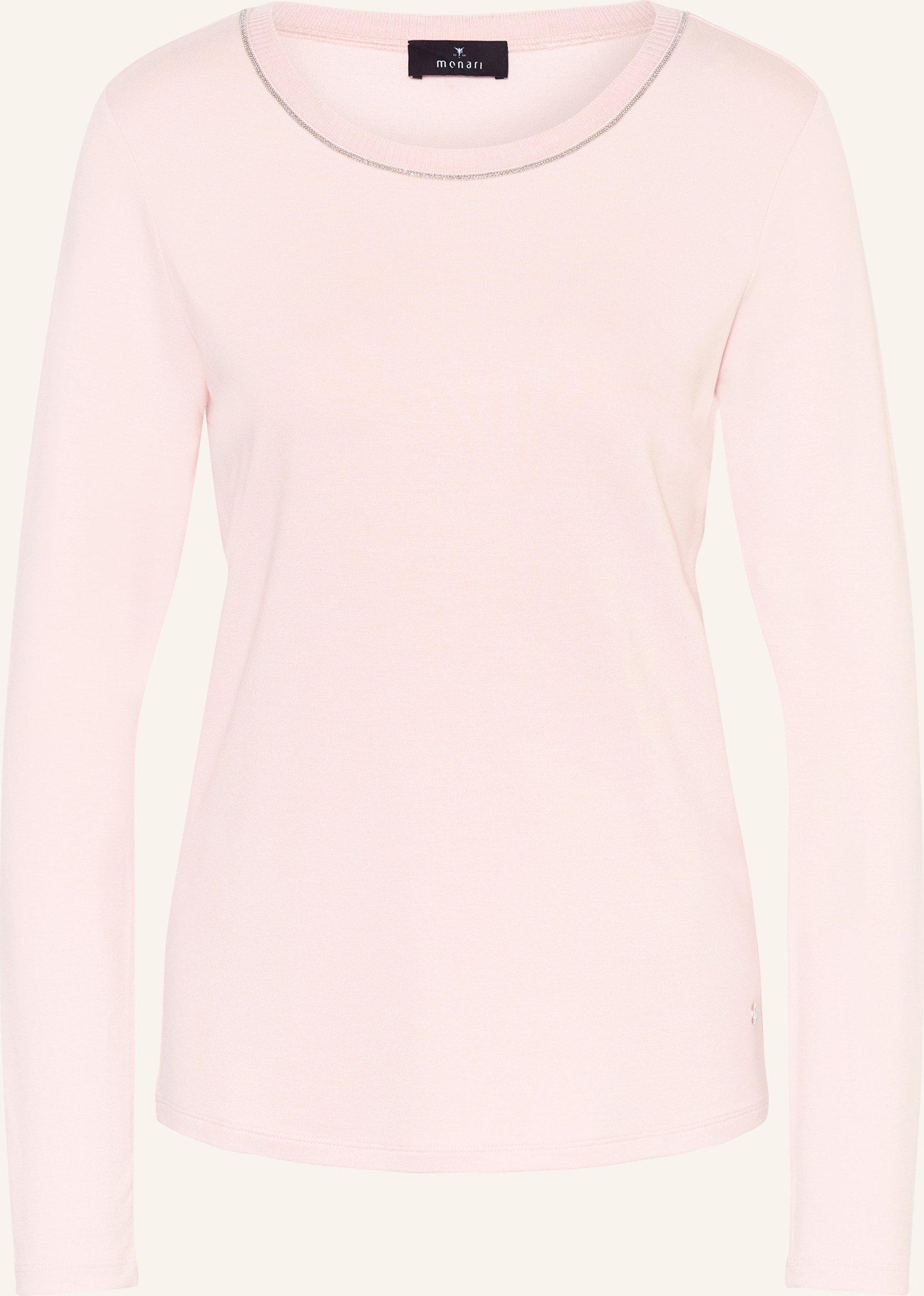 Monari Longsleeve Mit Schmucksteinen rosa