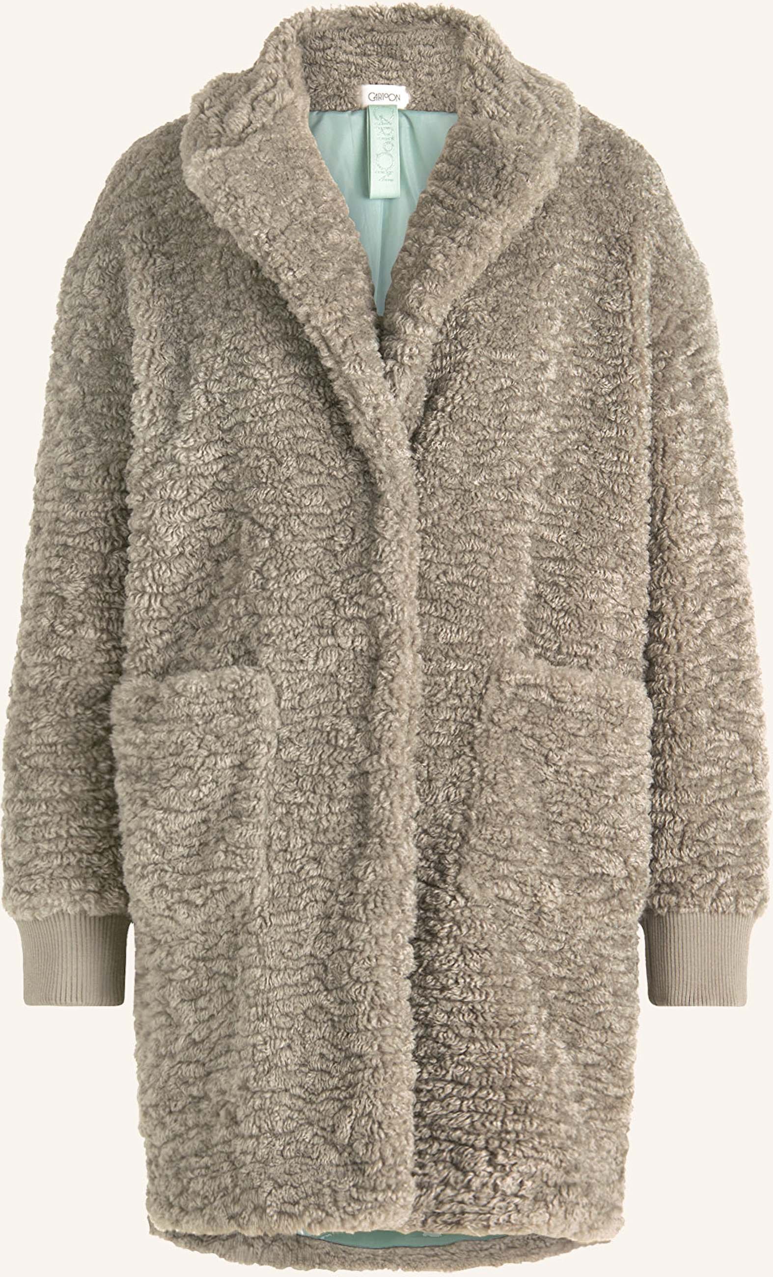 Cartoon Teddyfell-Mantel beige