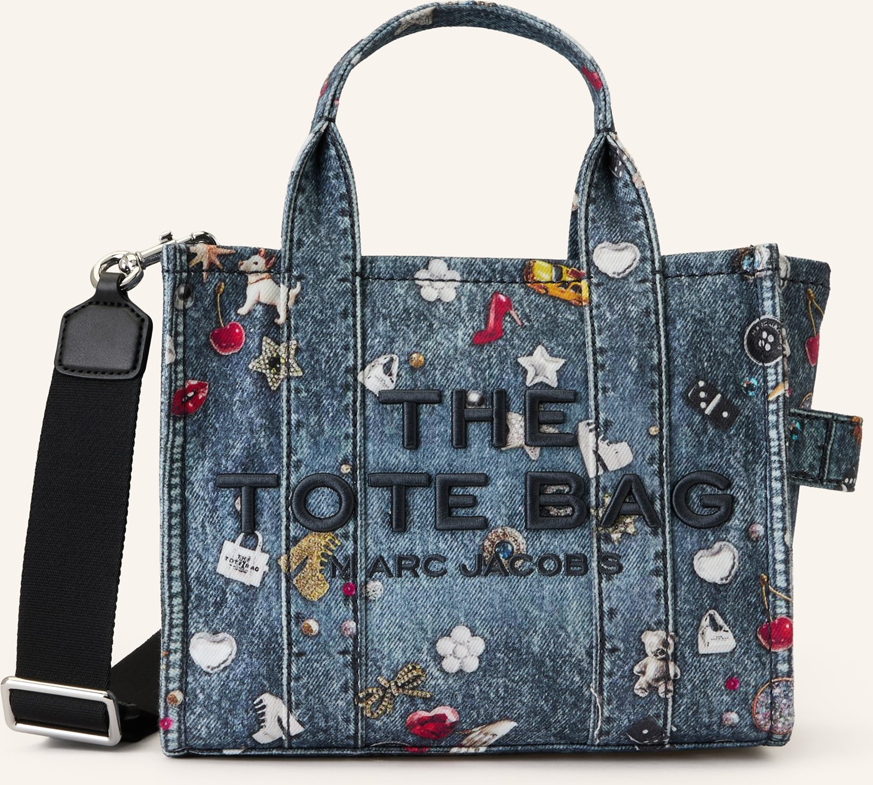 Marc Jacobs Umhängetasche The Trompe L'oeil Trinket Canvas Small Tote Bag blau