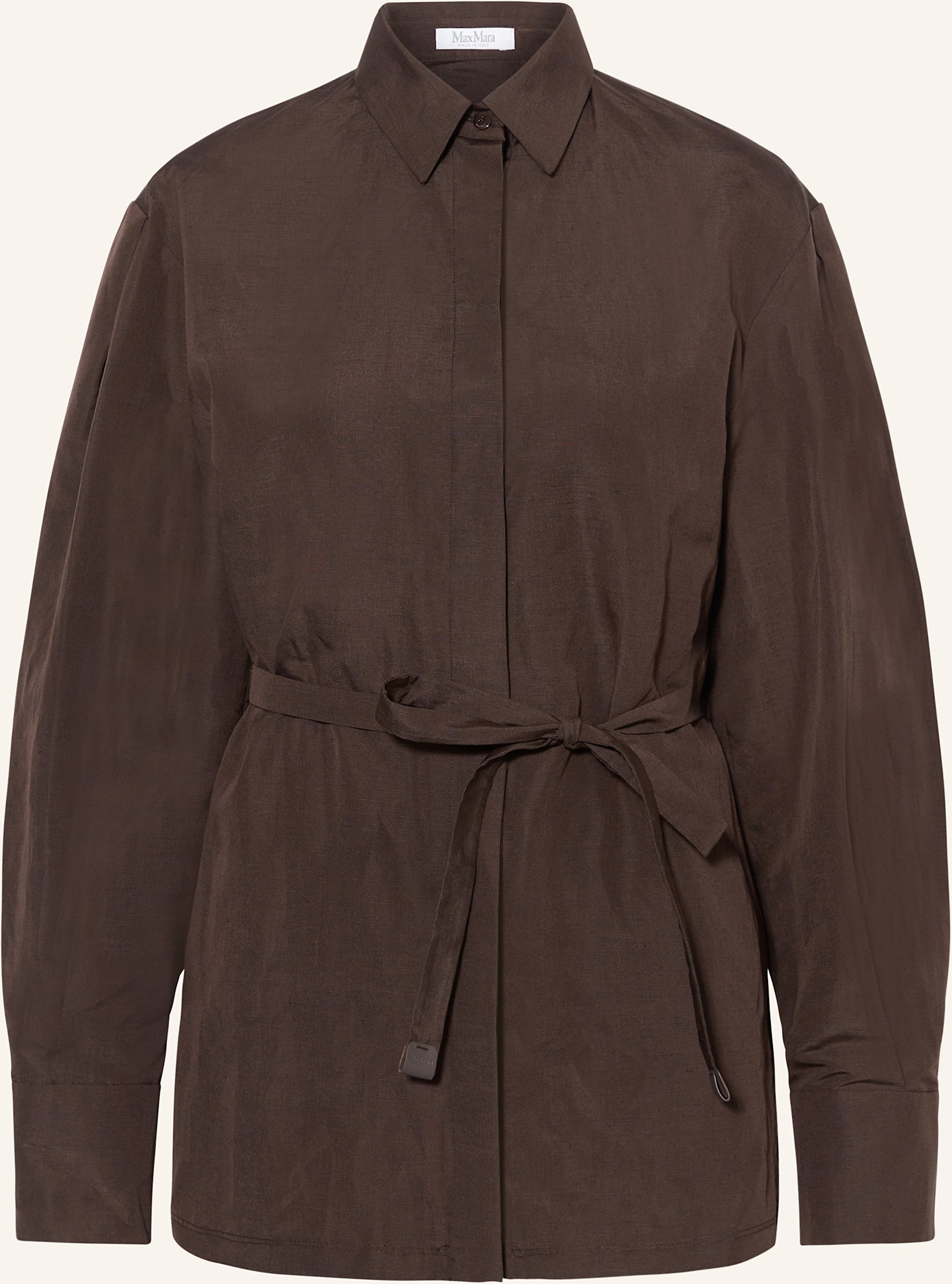 Max Mara Hemdbluse Affari Mit Leinen Und Seide braun