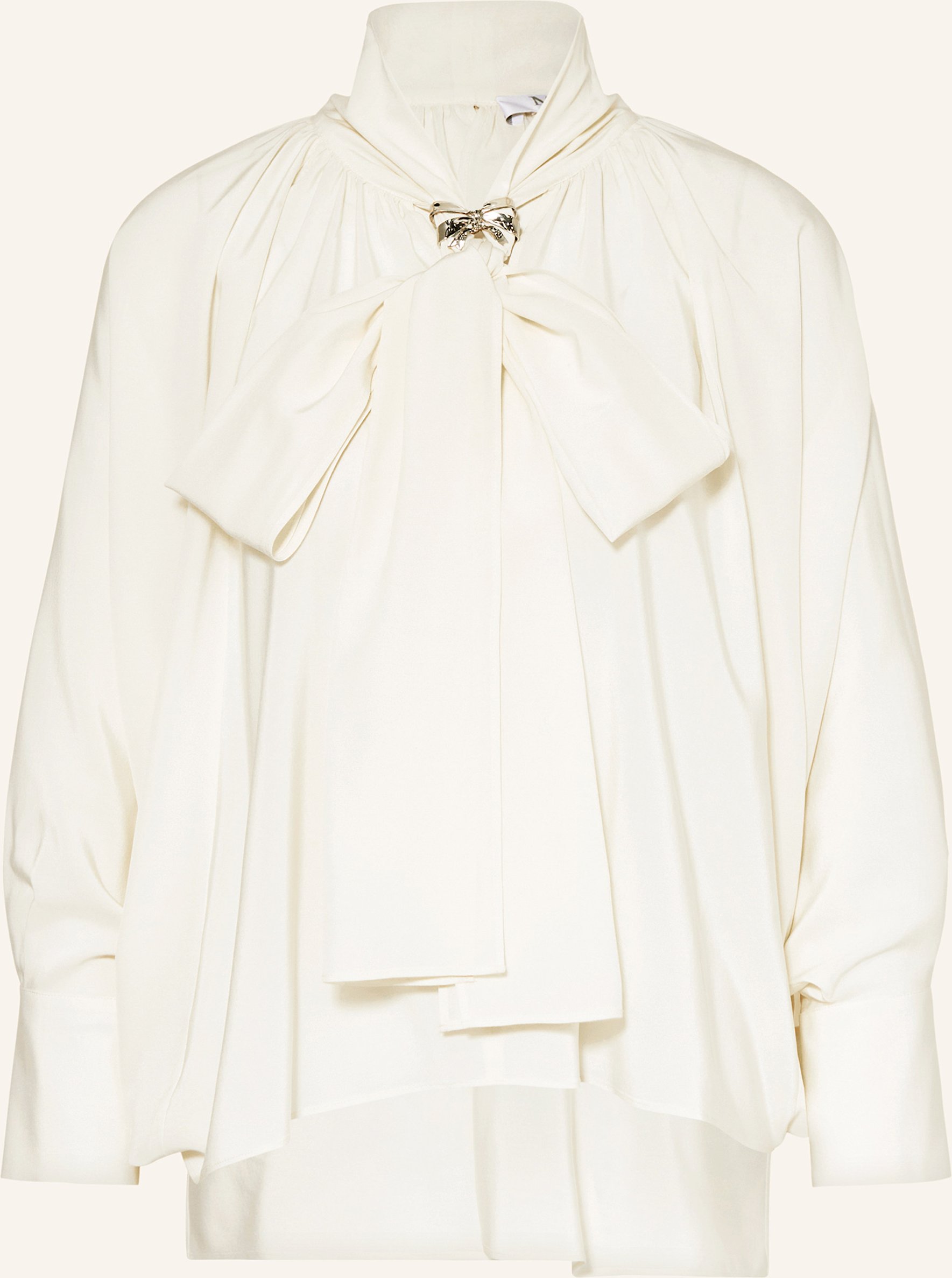 Thumbnail - Max Mara Blusenshirt Leonida Aus Seide Mit Schluppe weiss
