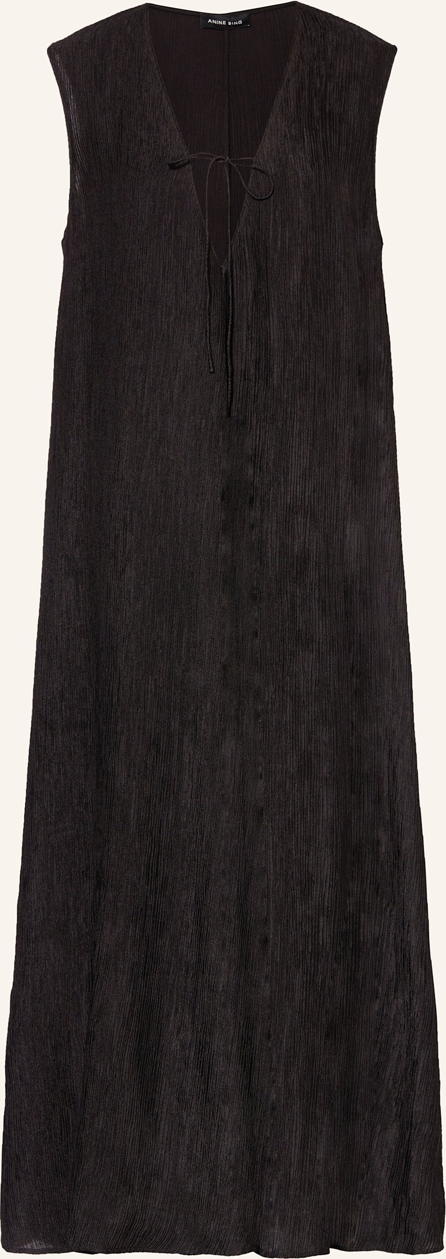 Anine Bing Kleid Constance Mit Plissees schwarz