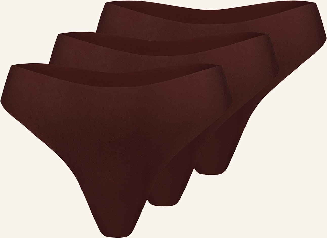 Erlich Textil 3er Pack Casual Cotton String Aus Bio-Baumwolle - Nahtlose Kanten braun