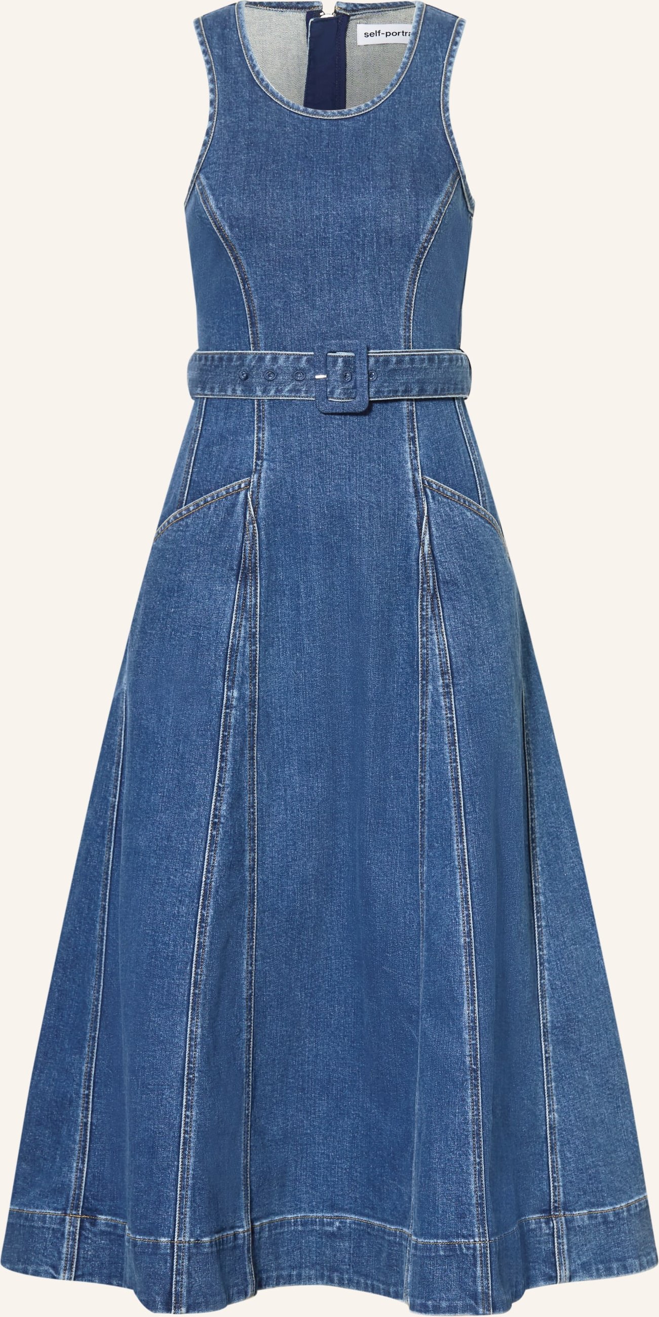 Self-Portrait Jeanskleid blau