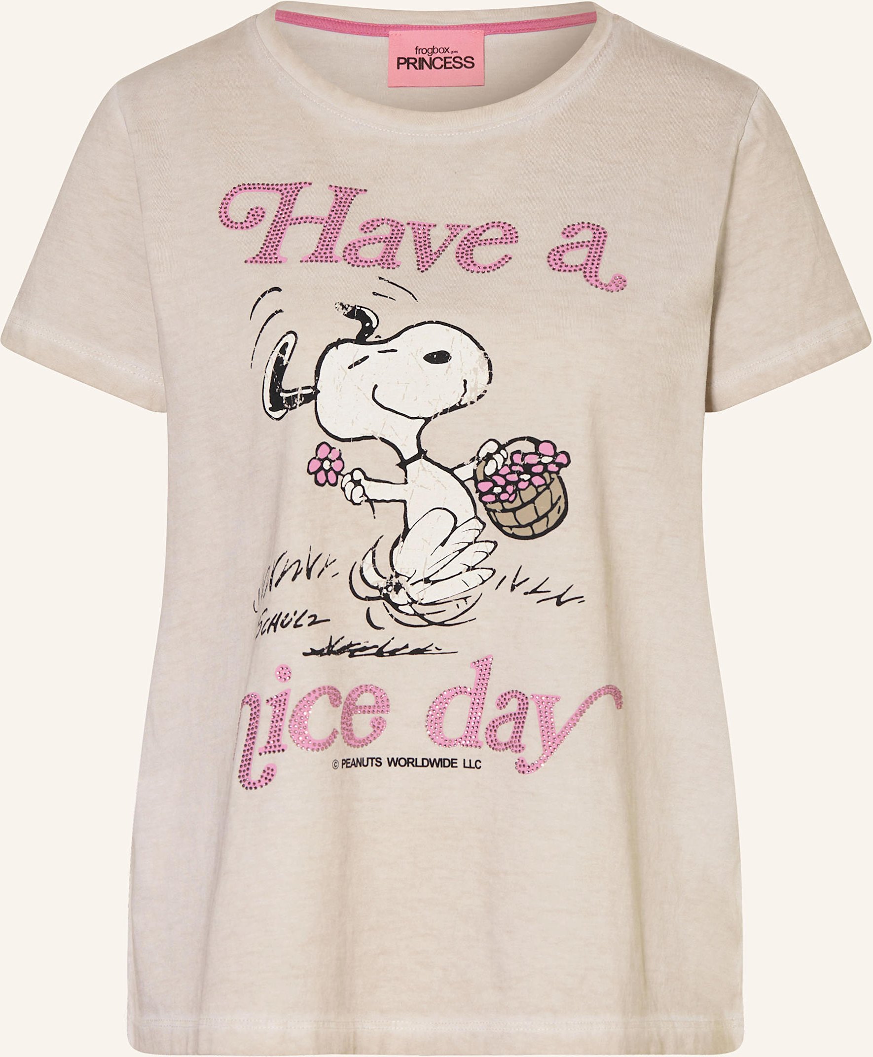 Frogbox T-Shirt Mit Schmucksteinen beige