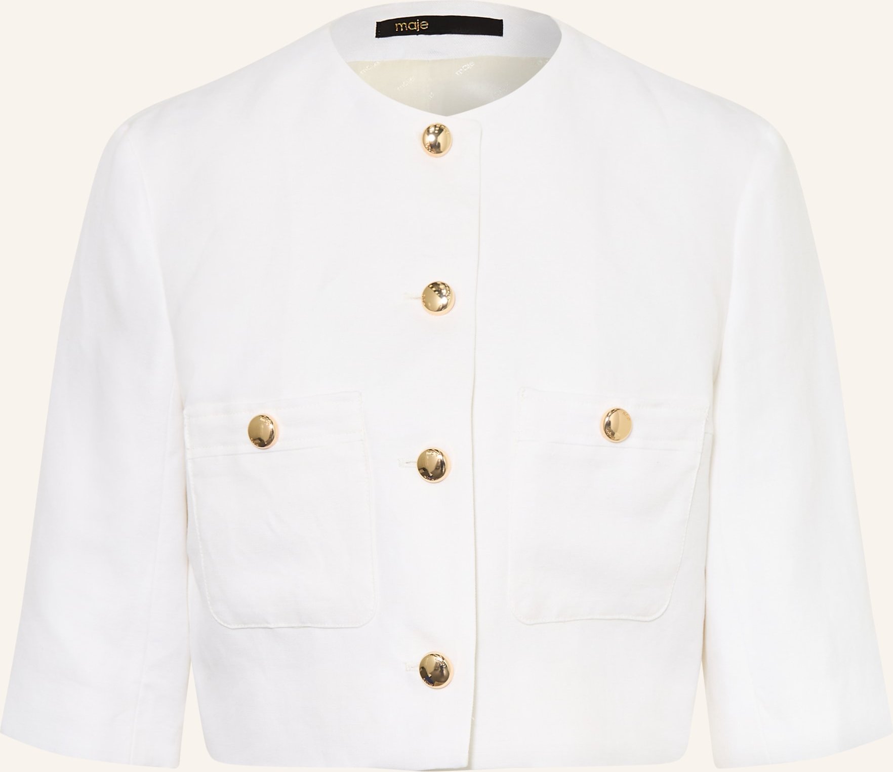 Maje Blazer Mit Leinen Und 3/4-Arm weiss