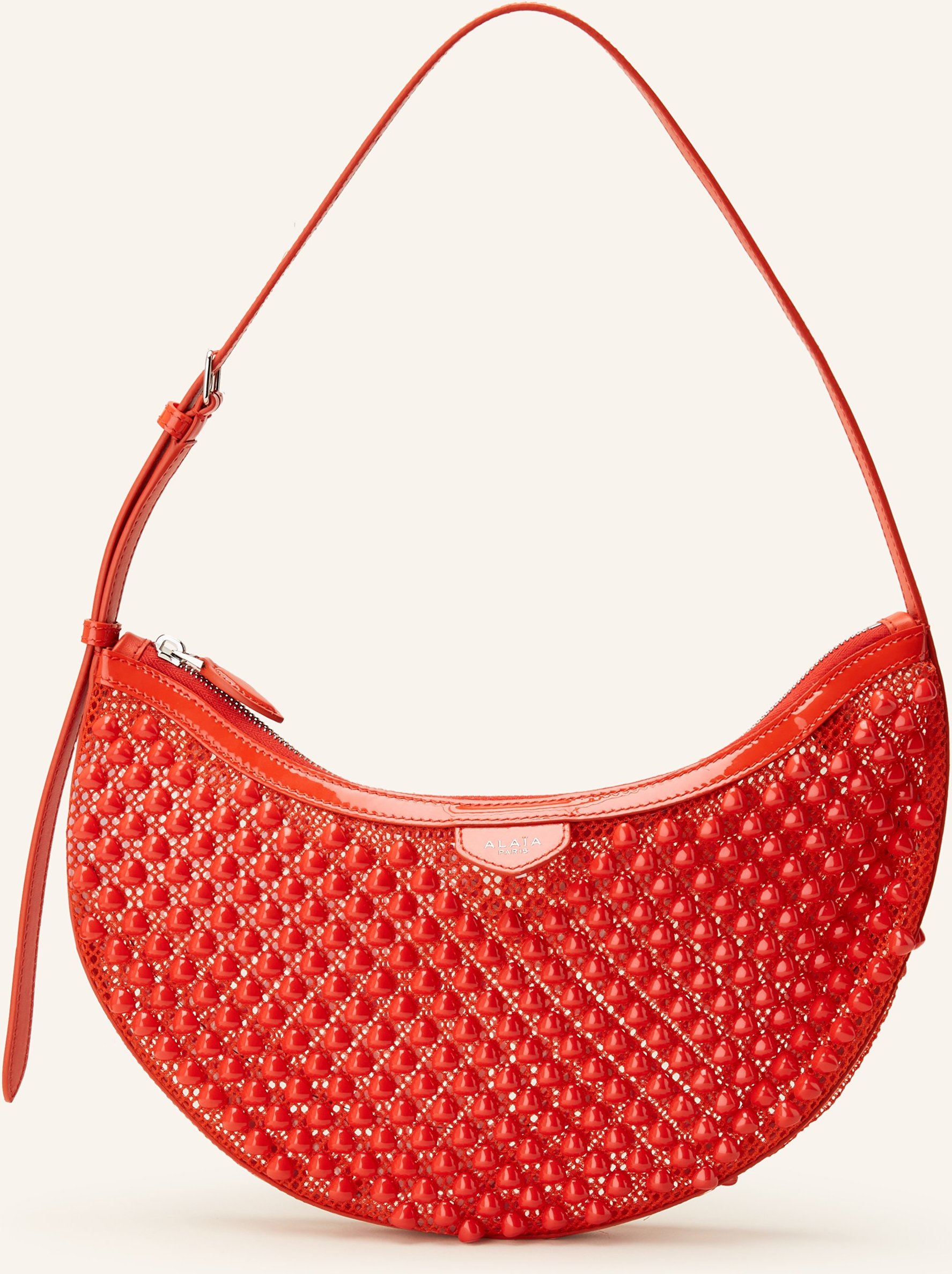 Alaïa Handtasche One Piece Demi Mit Schmucksteinen rot