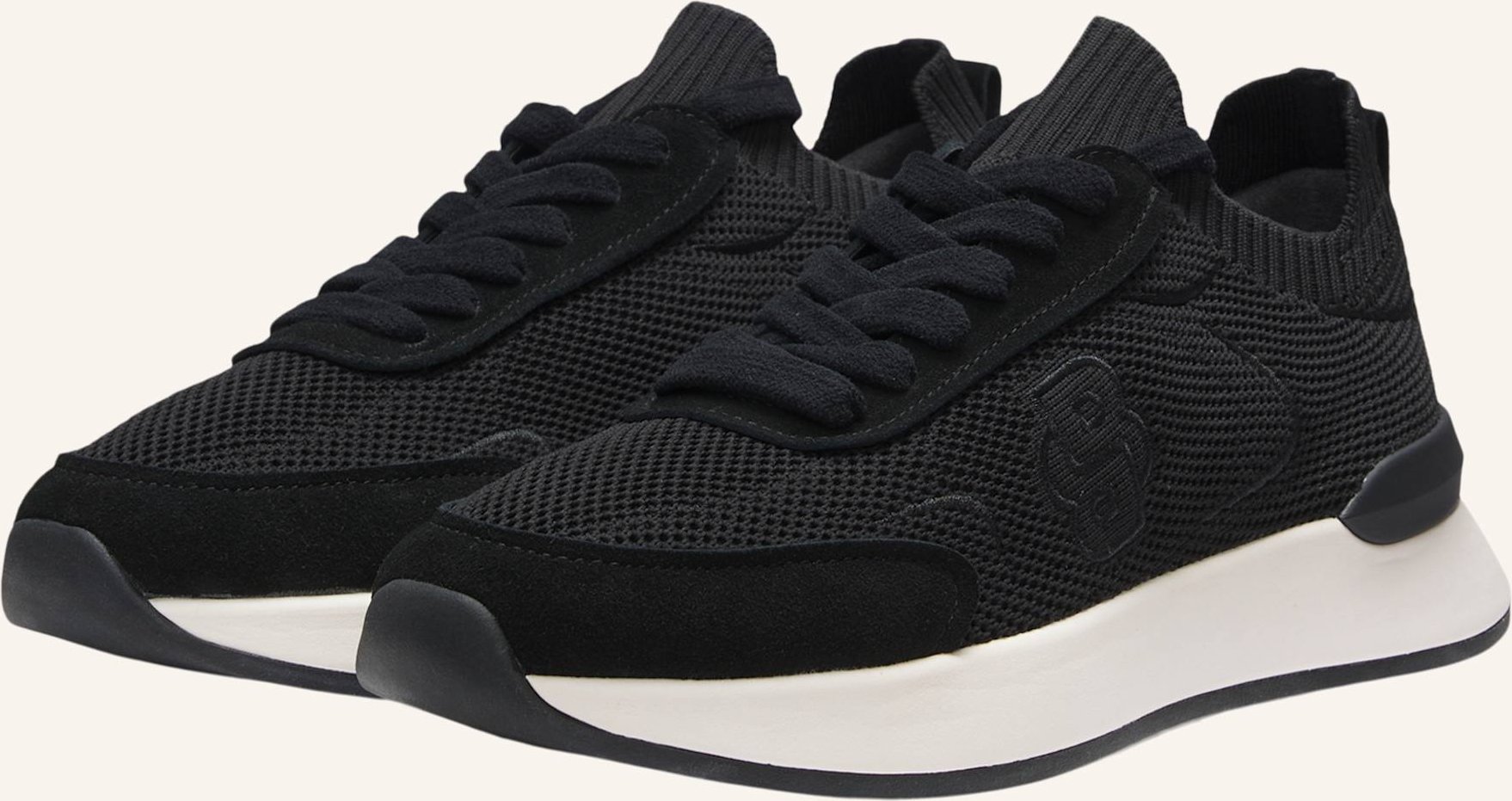 Boss Turnschuh B Icon_Runn_Knsd schwarz