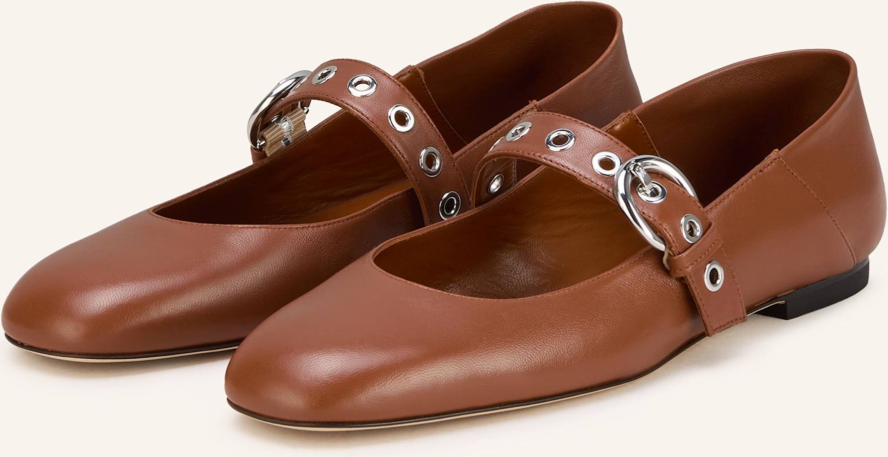 Stuart Weitzman Mary-Jane-Ballerinas Supermoto braun