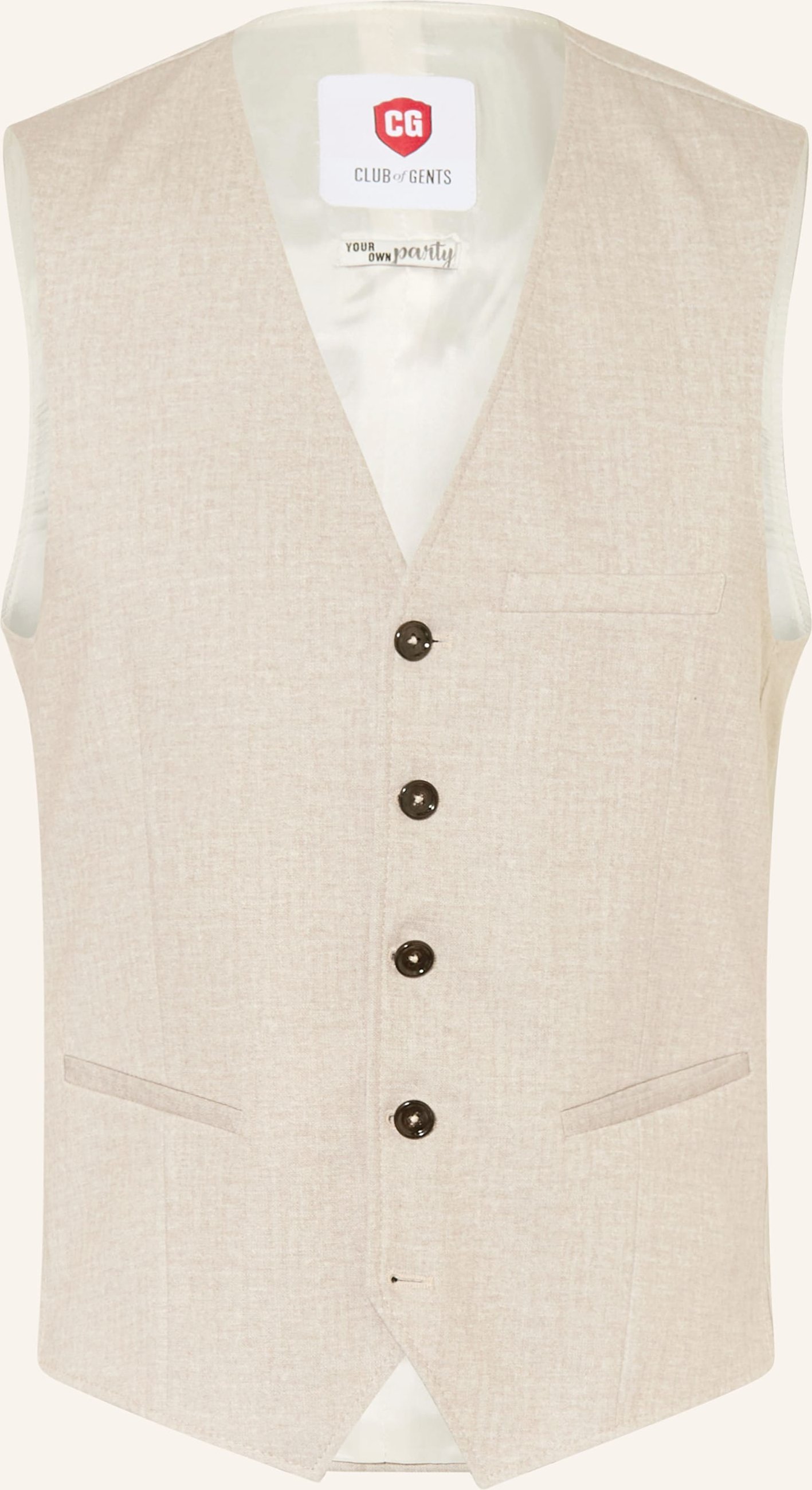 Cg - Club Of Gents Anzugsweste Cg Plum Slim Fit beige