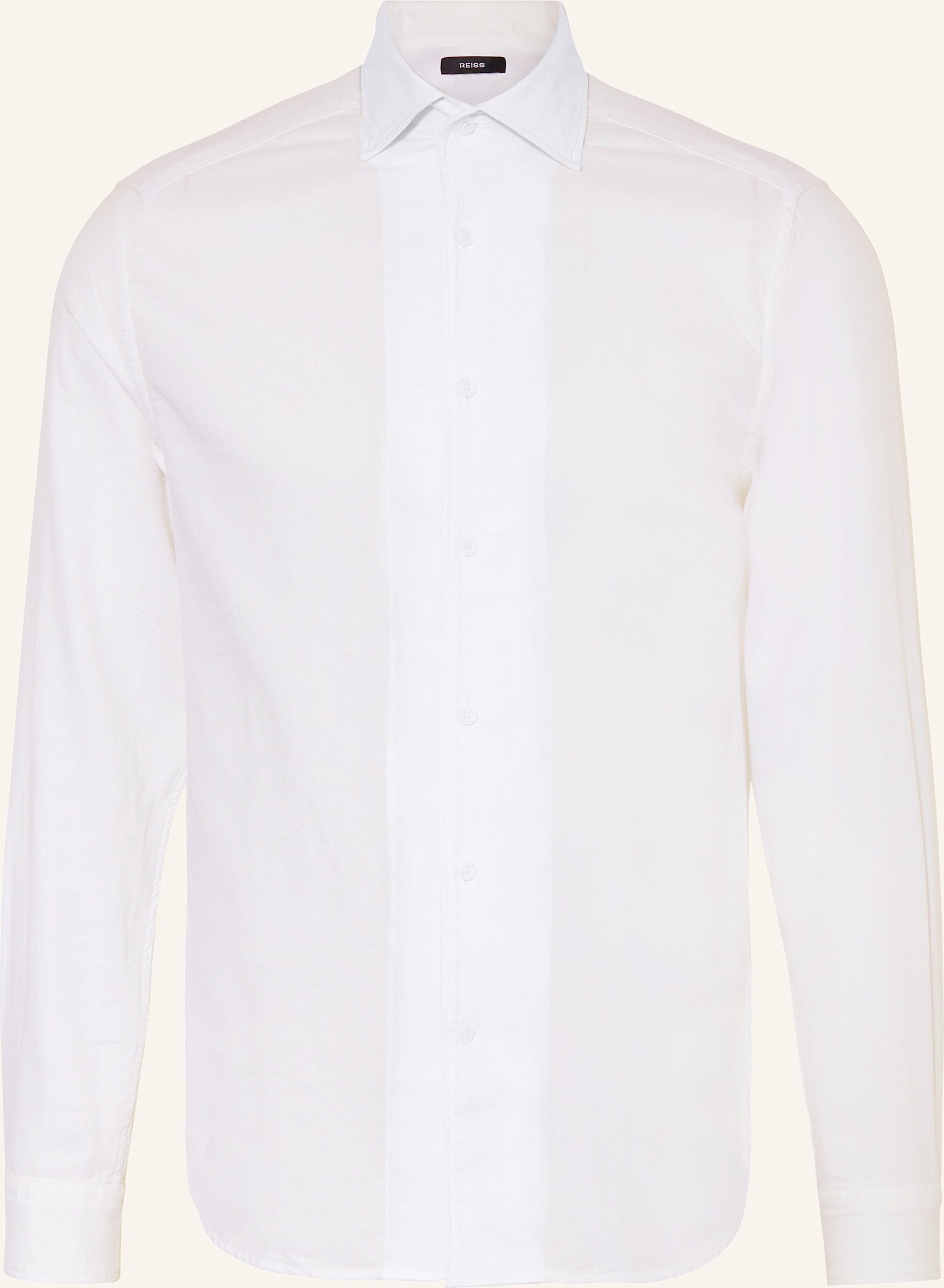 Reiss Piqué-Hemd Carvalho Slim Fit weiss