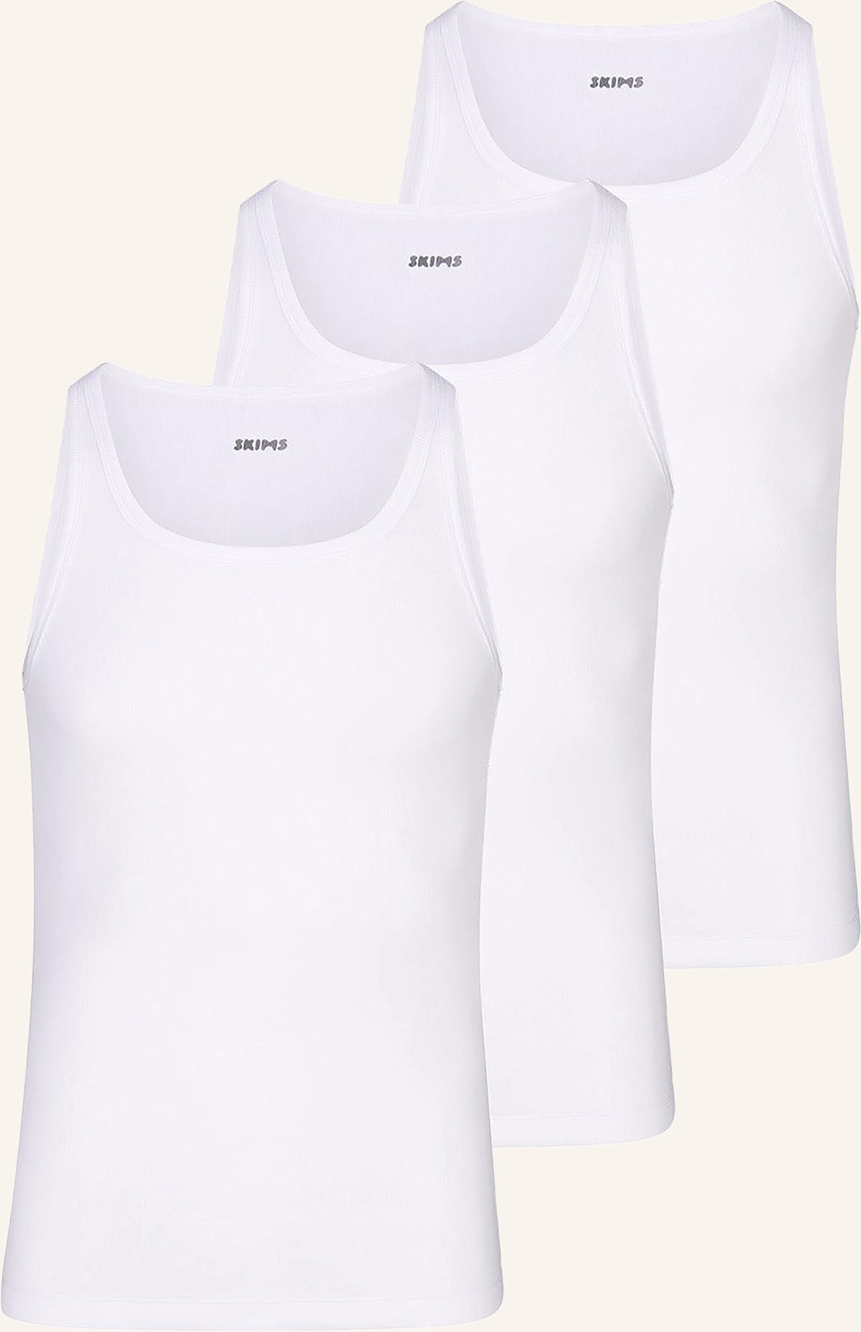 Skims 3er-Pack Unterhemden Skims Cotton weiss