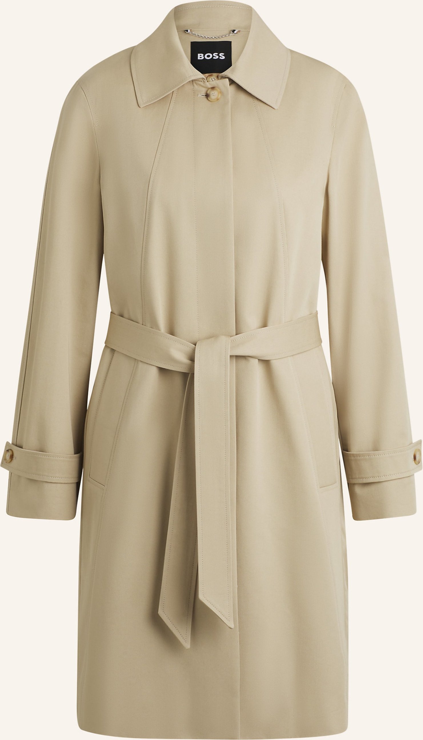 Boss Klassischer Mantel Calexis Regular Fit beige