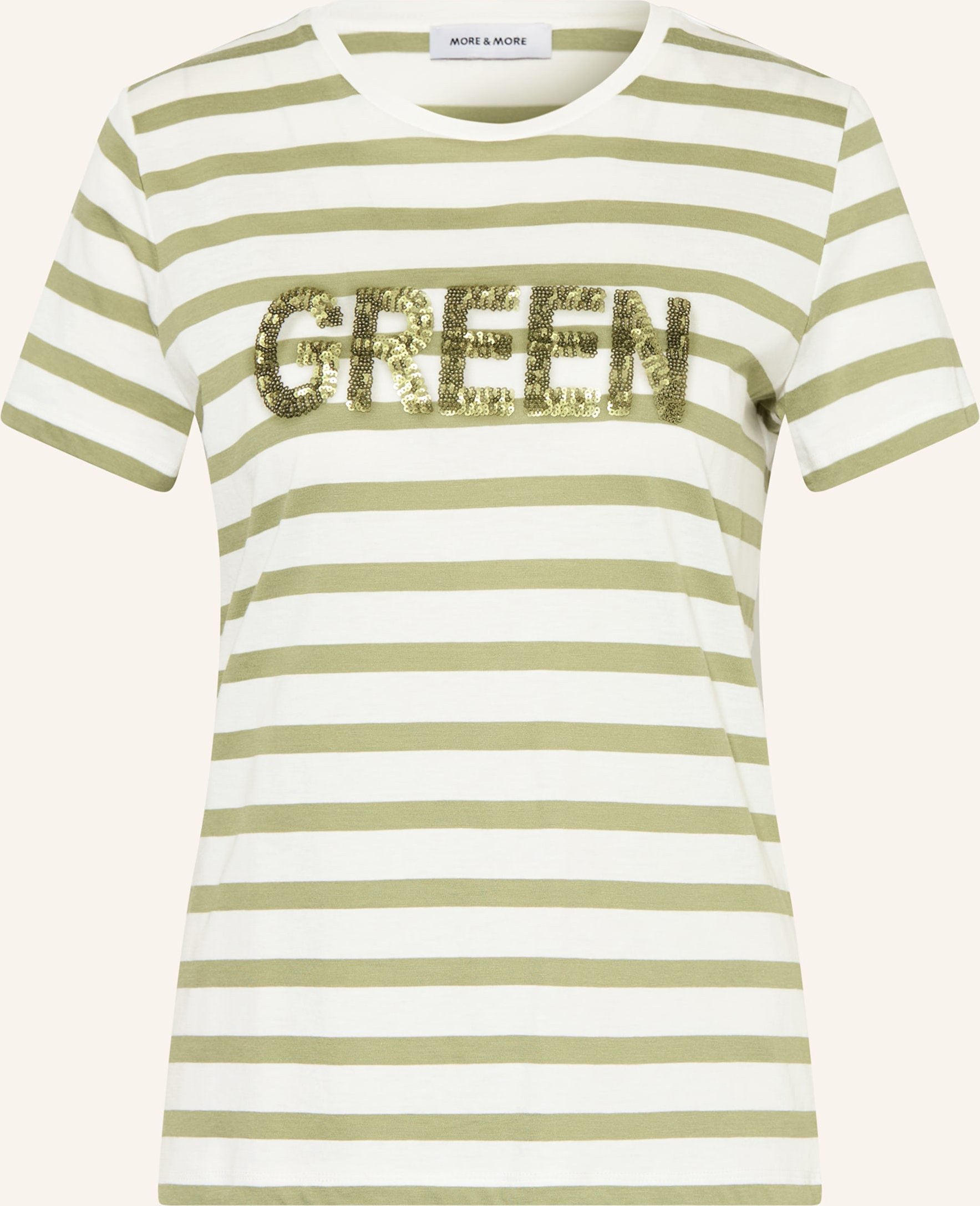 More & More T-Shirt Mit Pailletten gruen