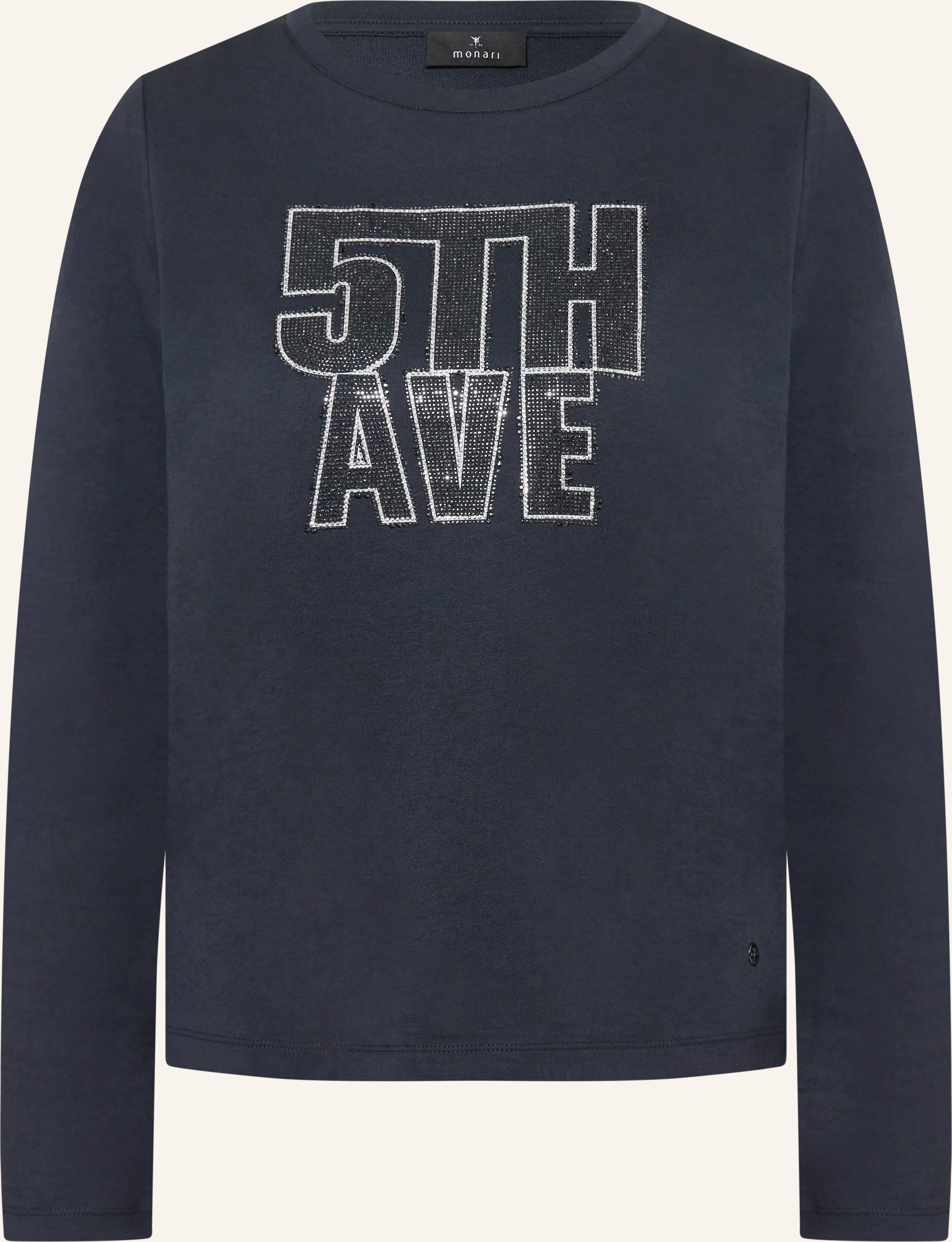 Monari Longsleeve Mit Schmucksteinen blau