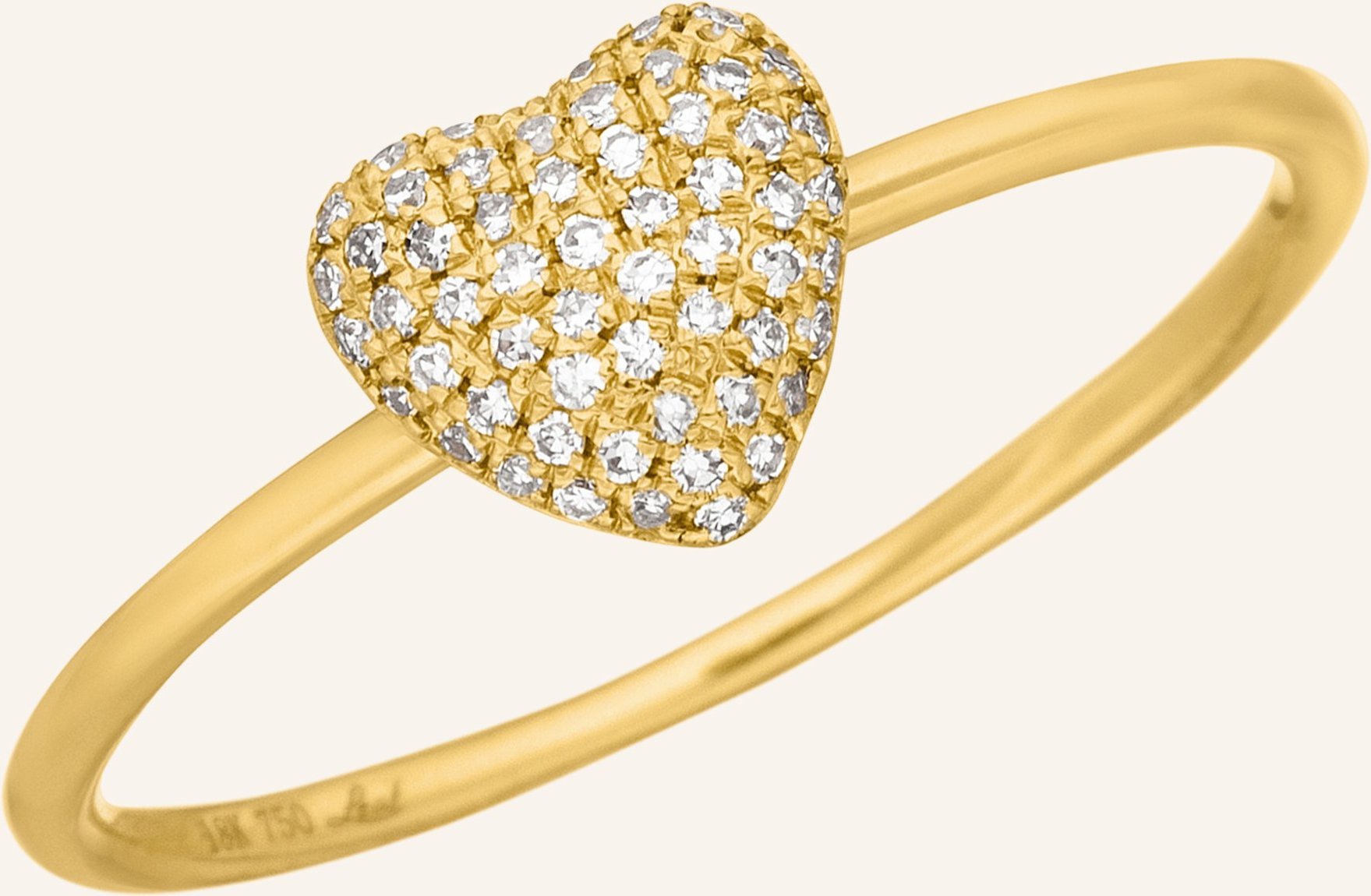 Leaf Ring Heart Aus 18 Karat Gelbgold Mit Diamanten gold