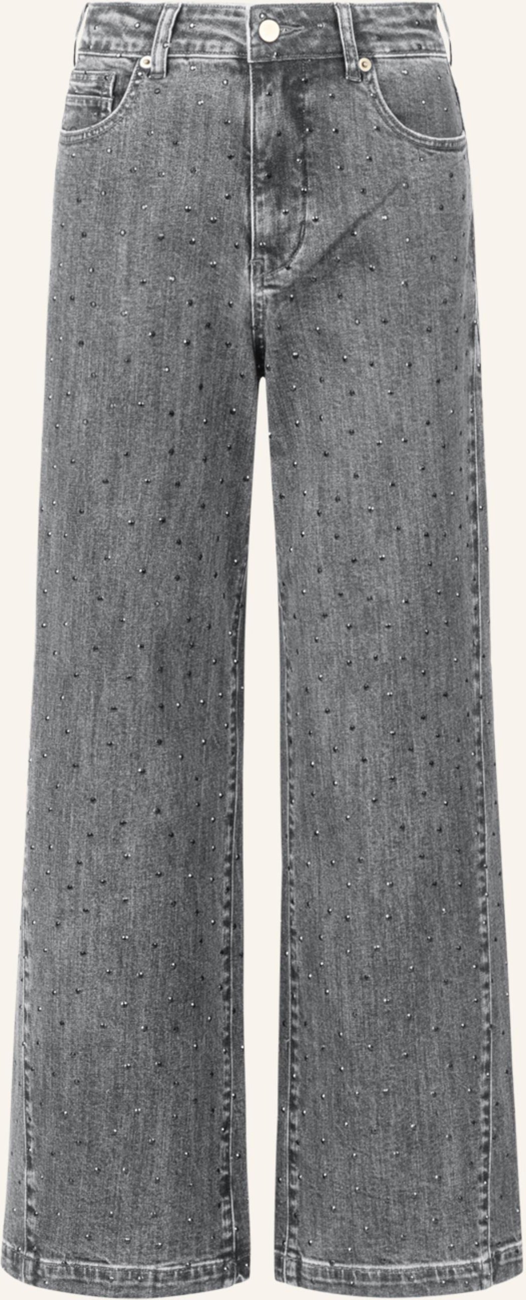 Apart Weite Jeans Mit Kristallsteinen grau