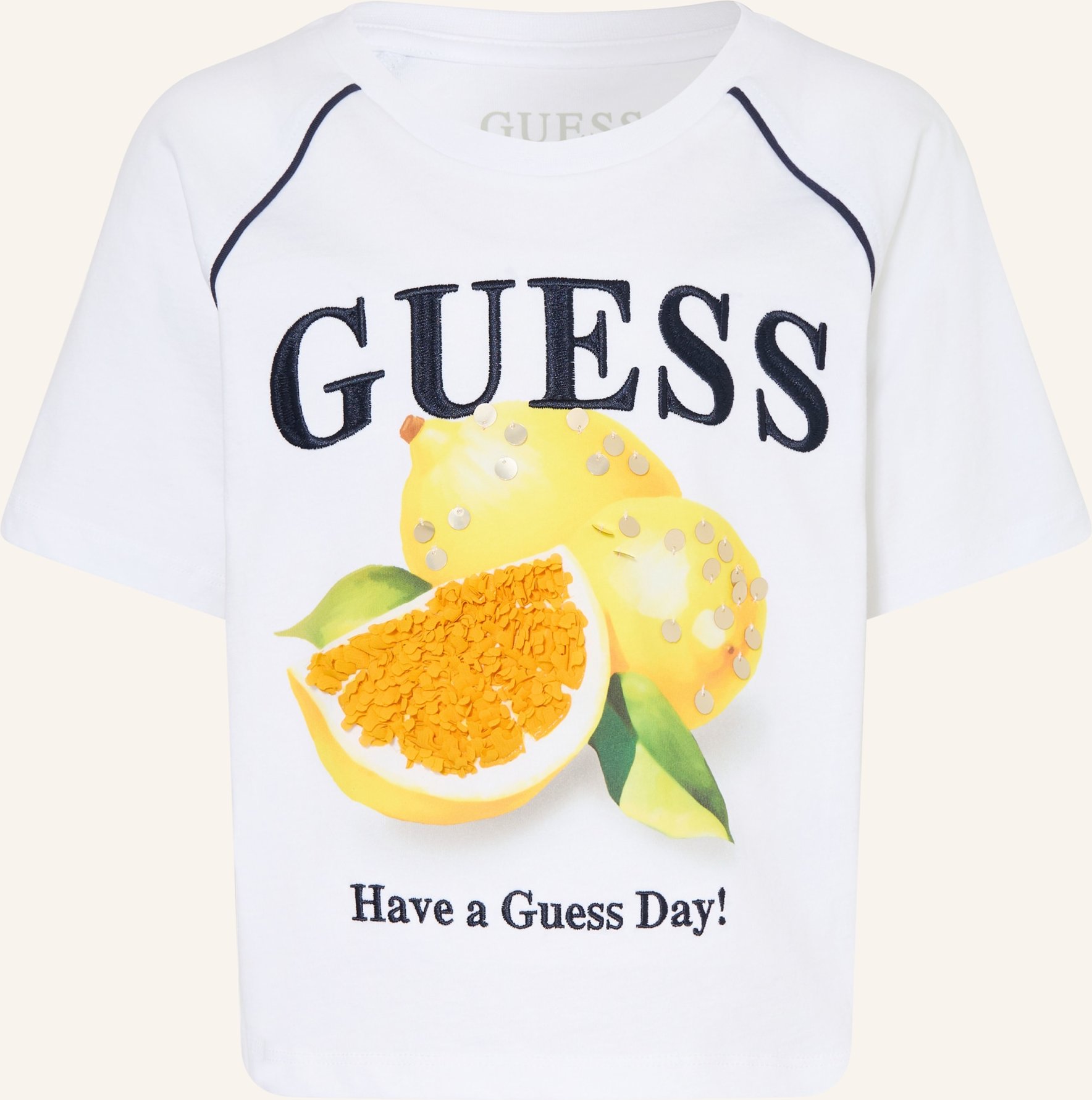Guess T-Shirt Mit Pailletten weiss