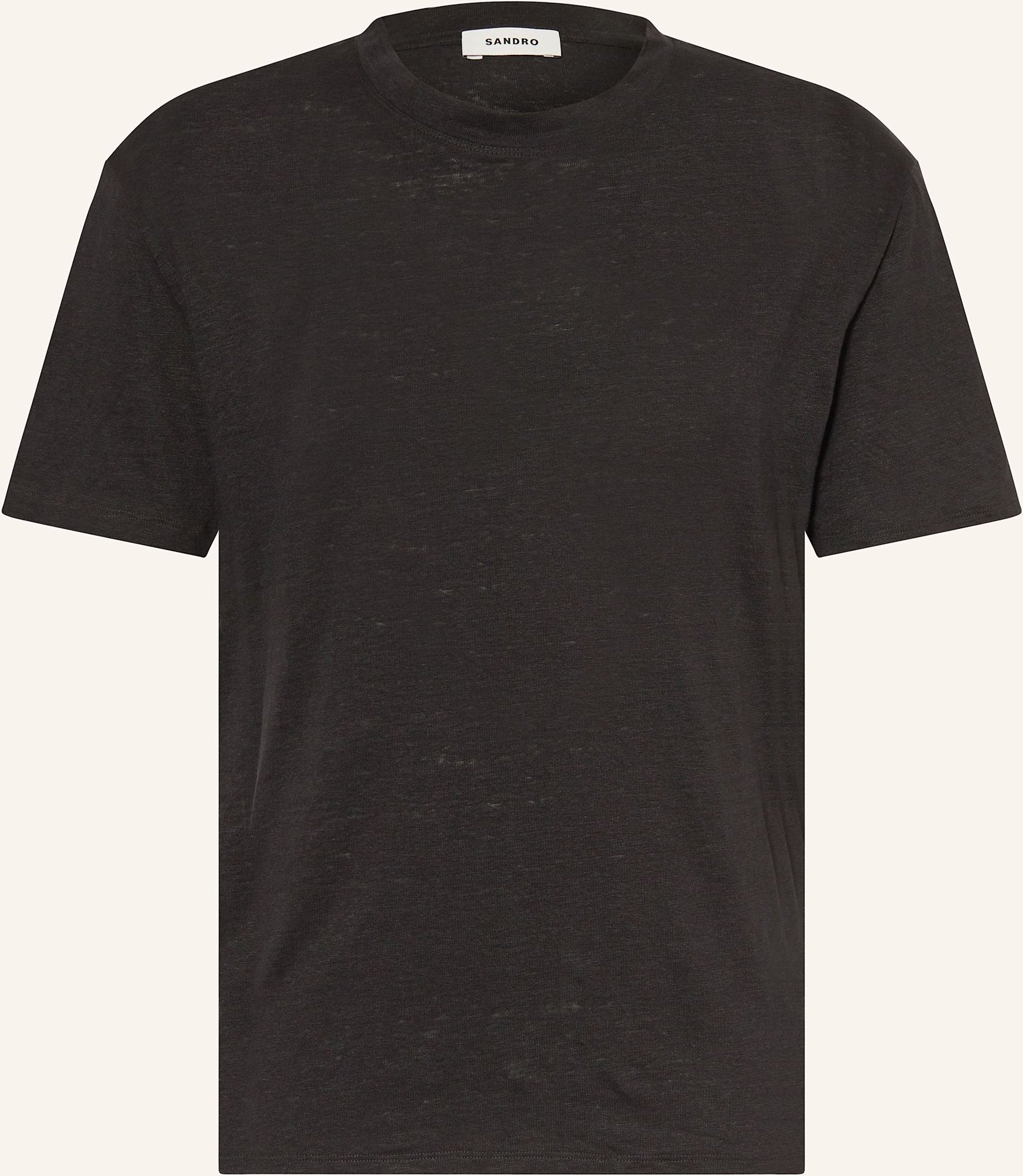 Sandro T-Shirt Aus Leinen schwarz