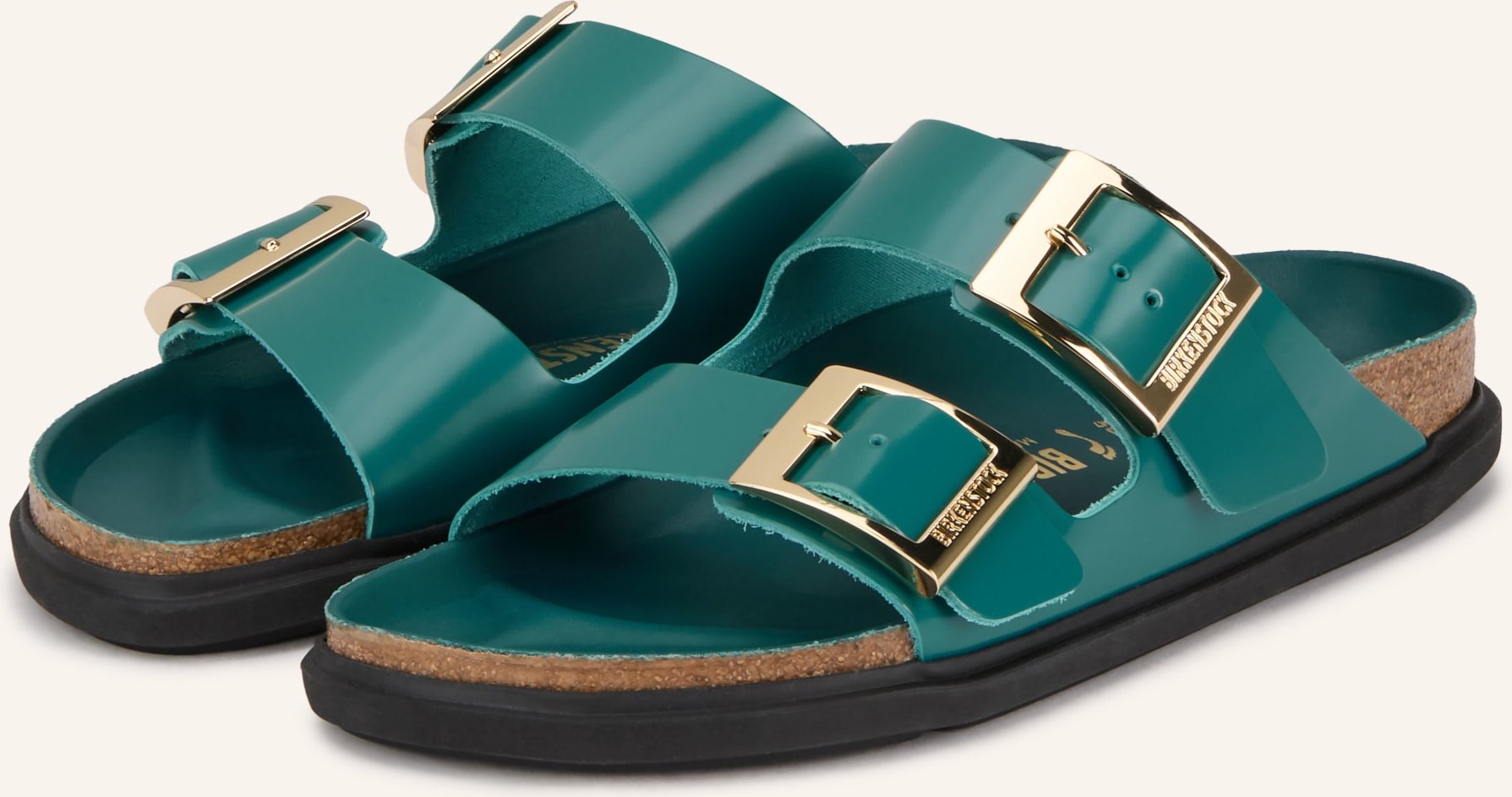 Birkenstock Pantoletten Arizona Droplet Buckle gruen