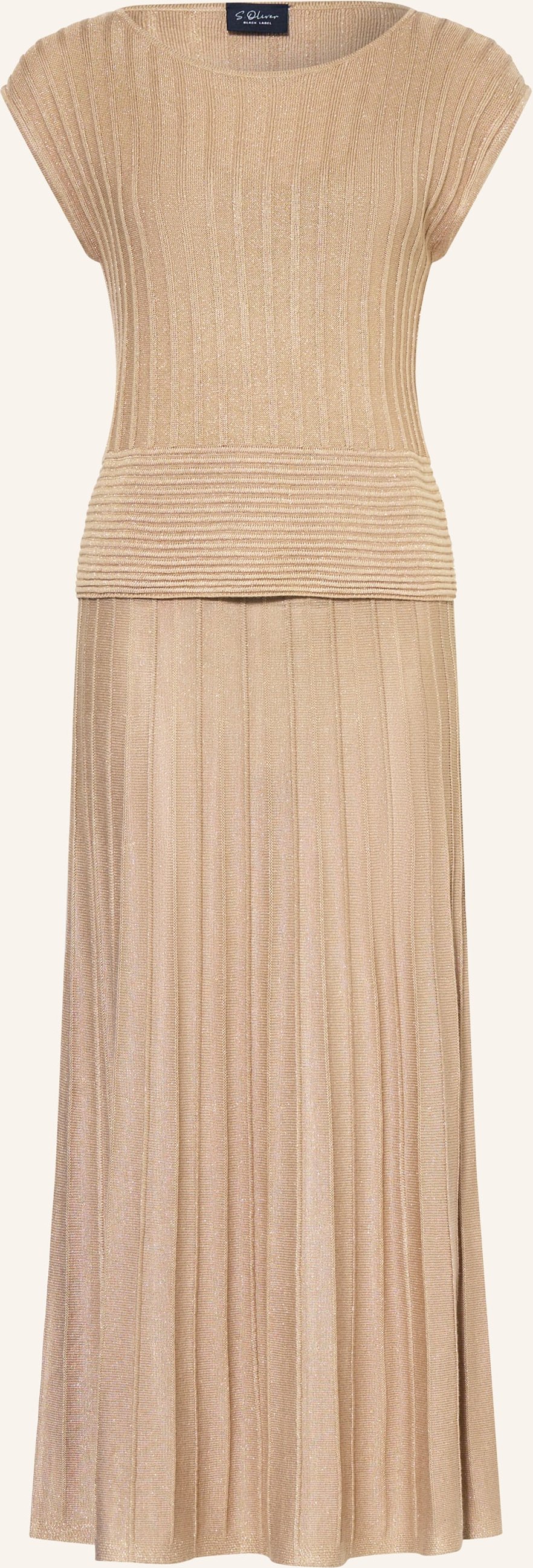 S.Oliver Black Label Strickkleid Mit Glitzergarn braun