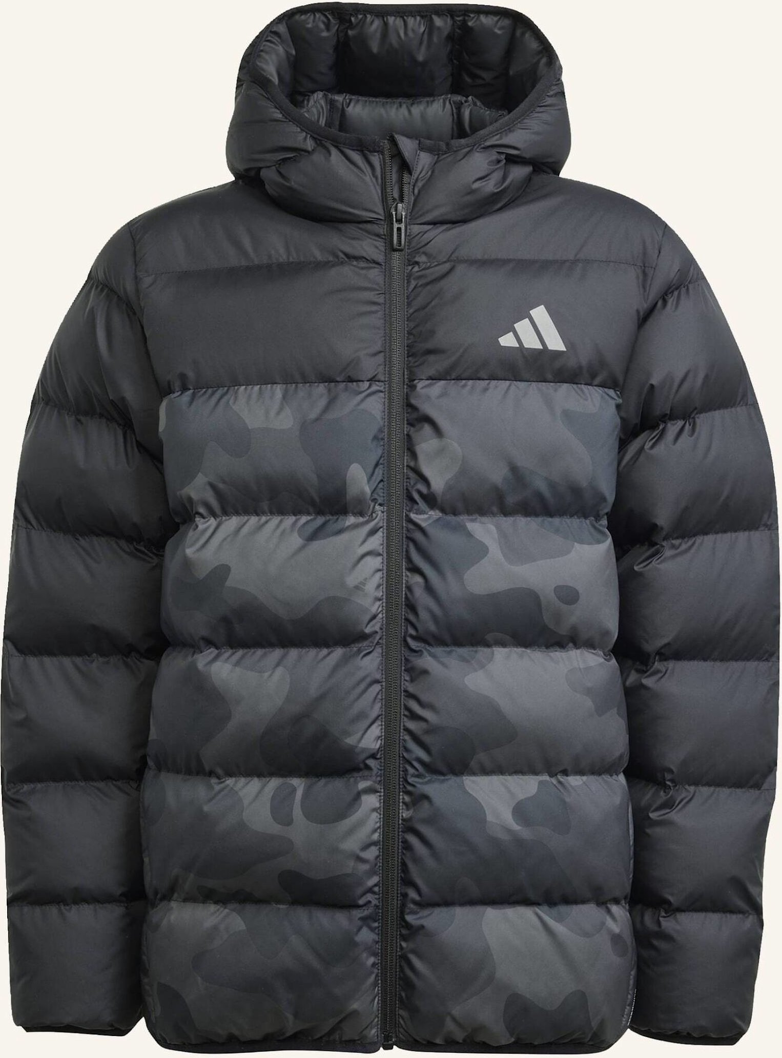 Thumbnail - Adidas Synthetic Down Allover Print Jacke Kinder schwarz
