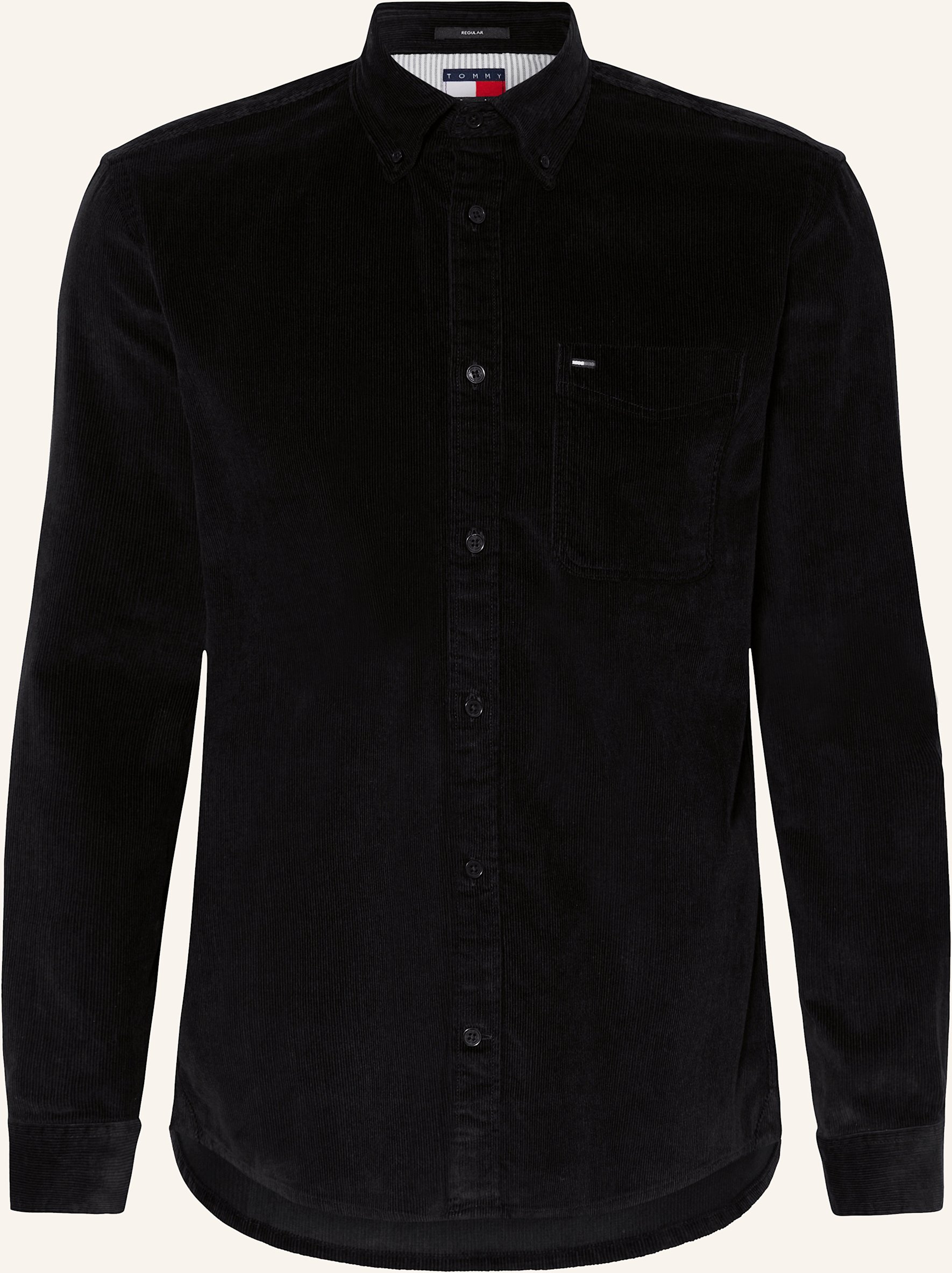 Tommy Jeans Cordhemd Regular Fit schwarz