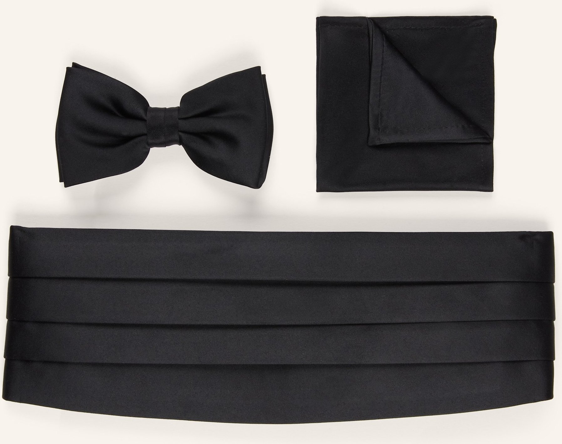 Thumbnail - Wilvorst Set: Kummerbund, Einstecktuch Und Fliege schwarz
