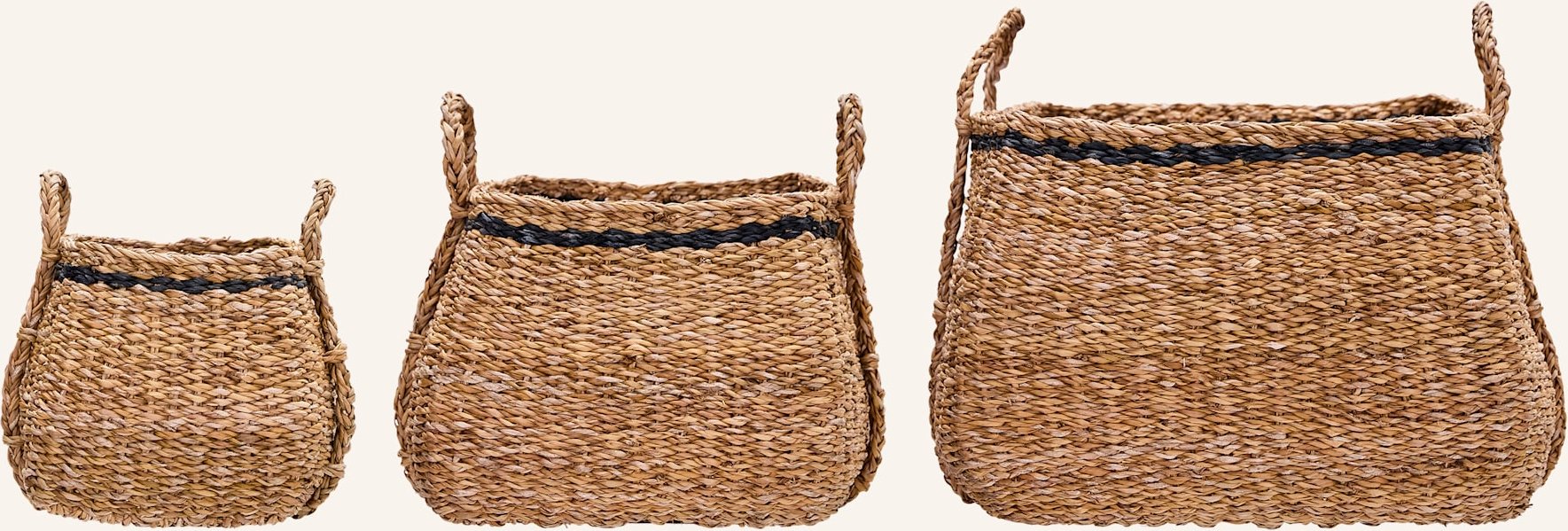House Doctor 3er-Set Körbe Hdlaine beige