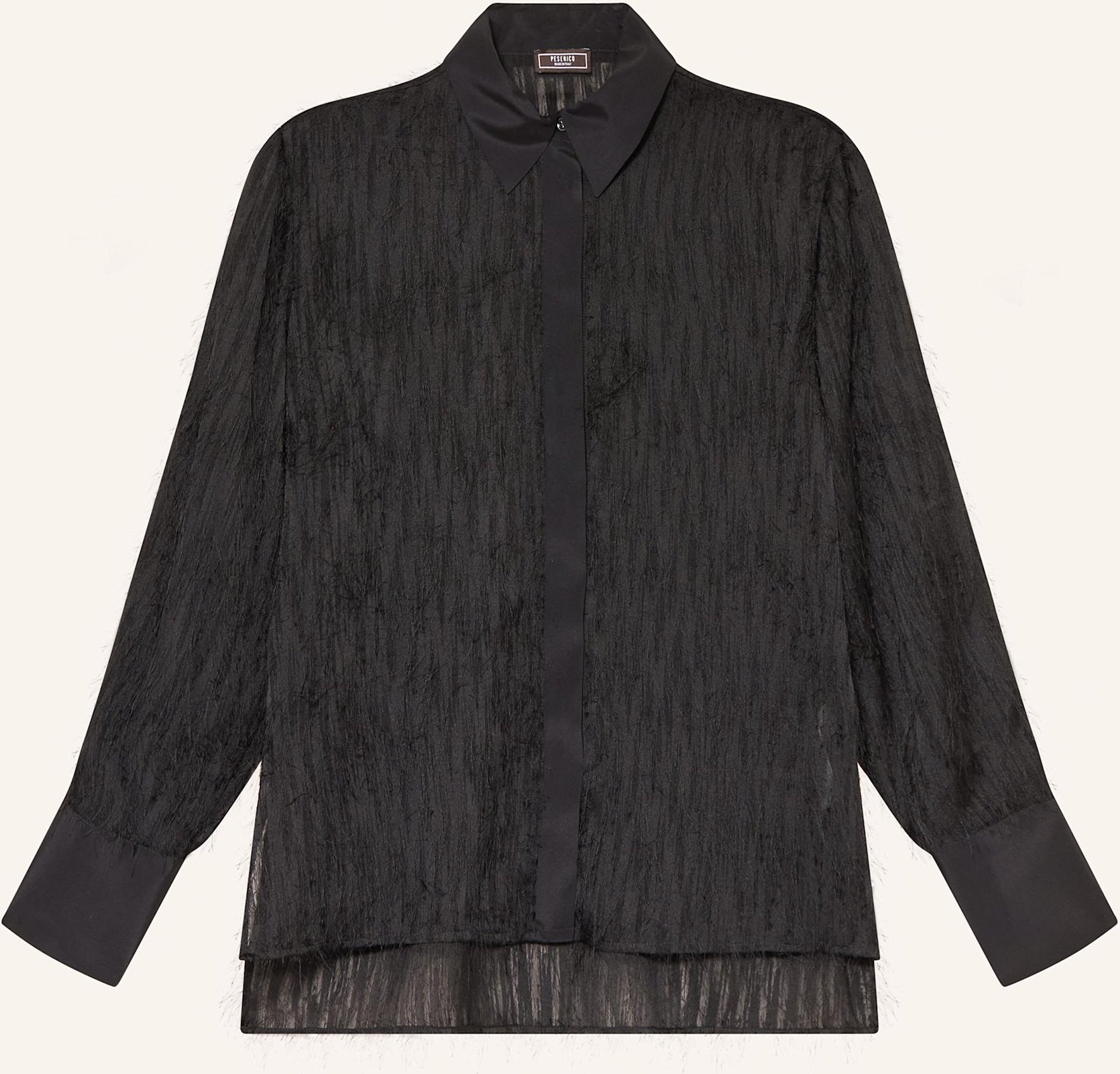 Peserico Hemdbluse Aus Satin schwarz