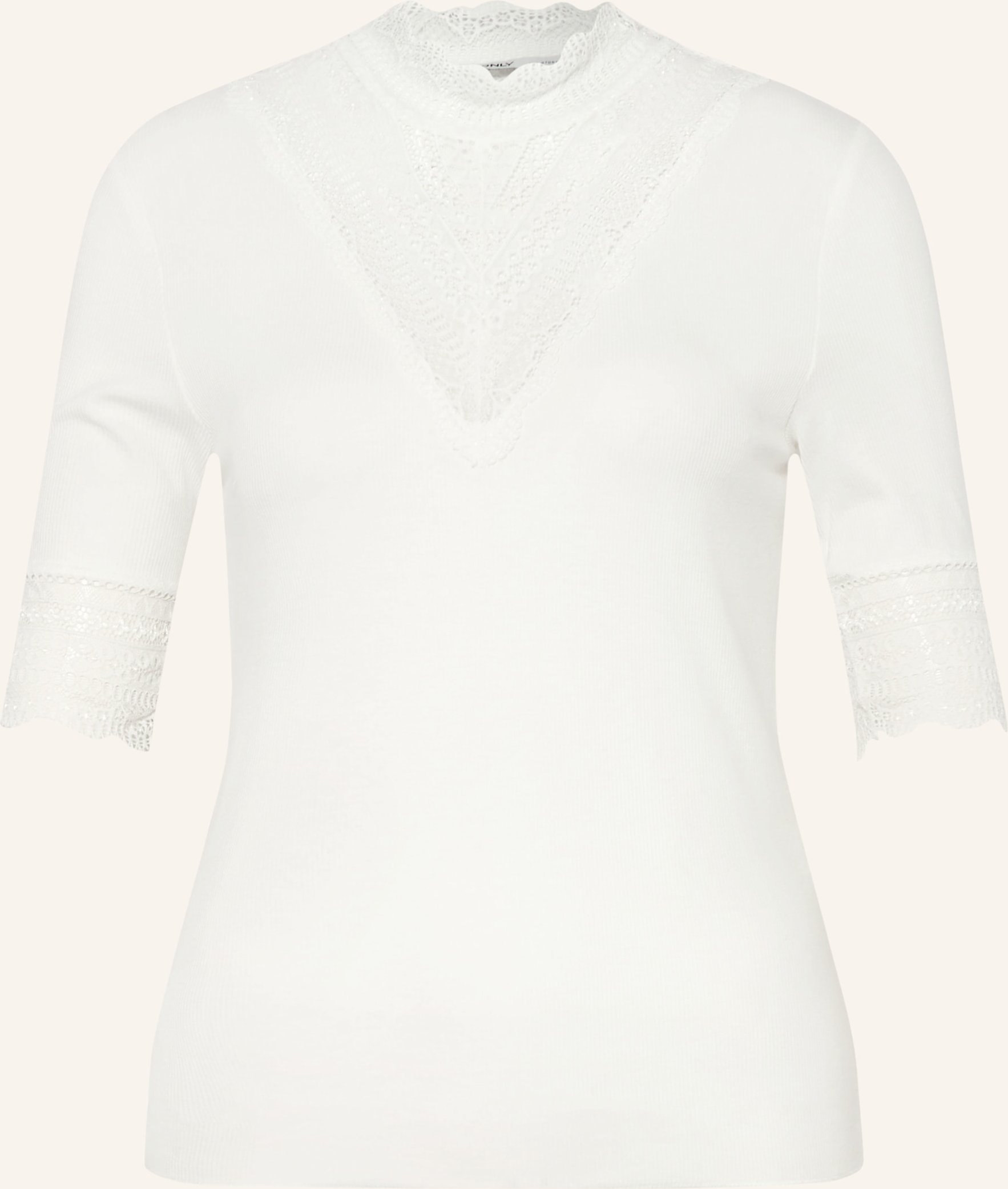 Only T-Shirt Mit Spitze weiss