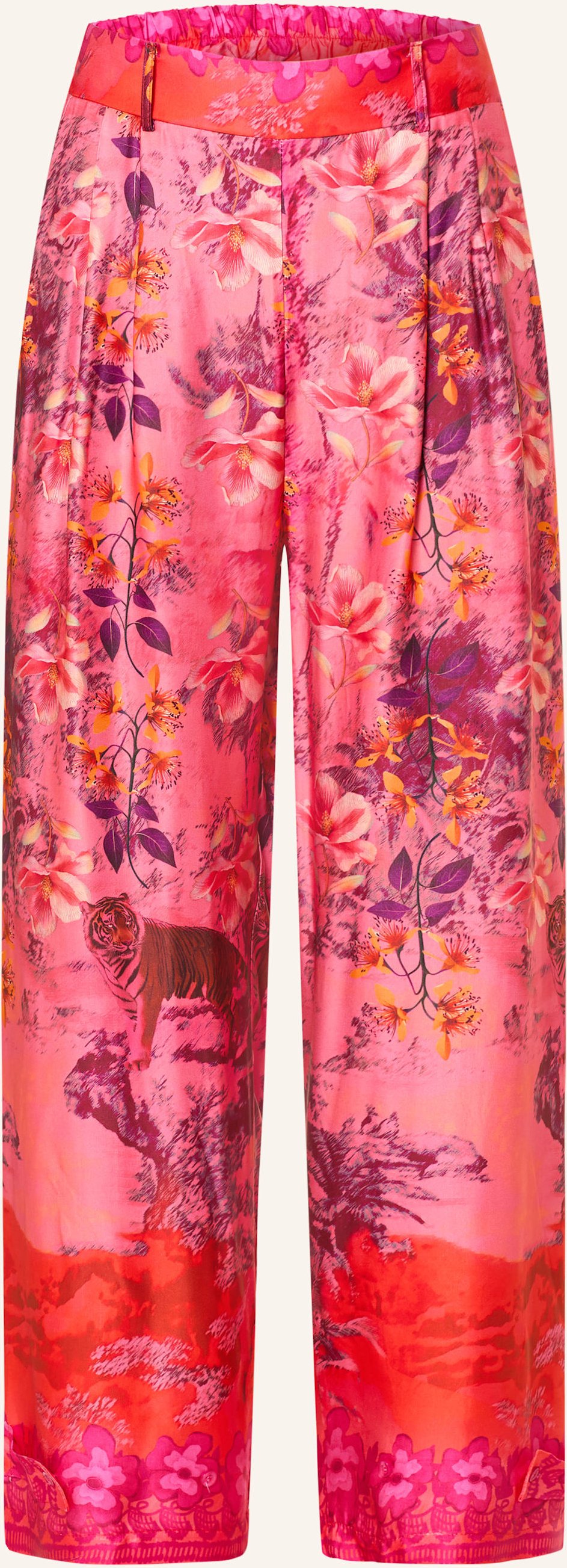 Thumbnail - Miss Goodlife Marlenehose Pink Tiger Aus Satin pink