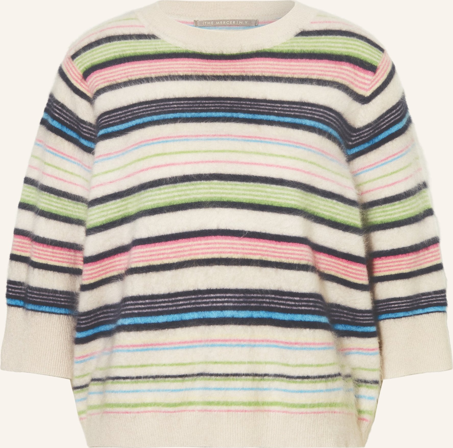 (The Mercer) N.Y. Cashmere-Pullover Mit 3/4-Arm weiss