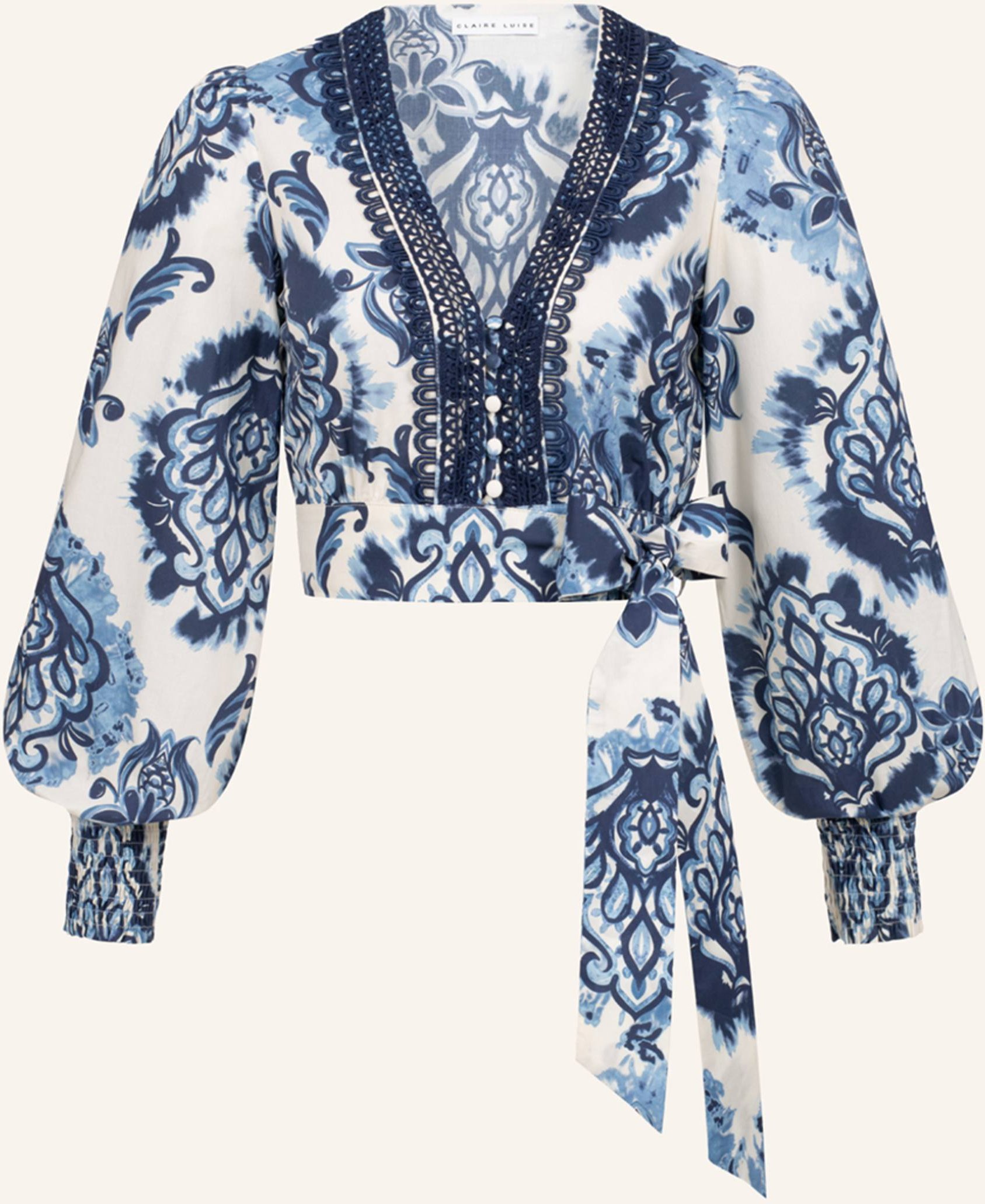 Claire Luise Bluse Mit Borte blau