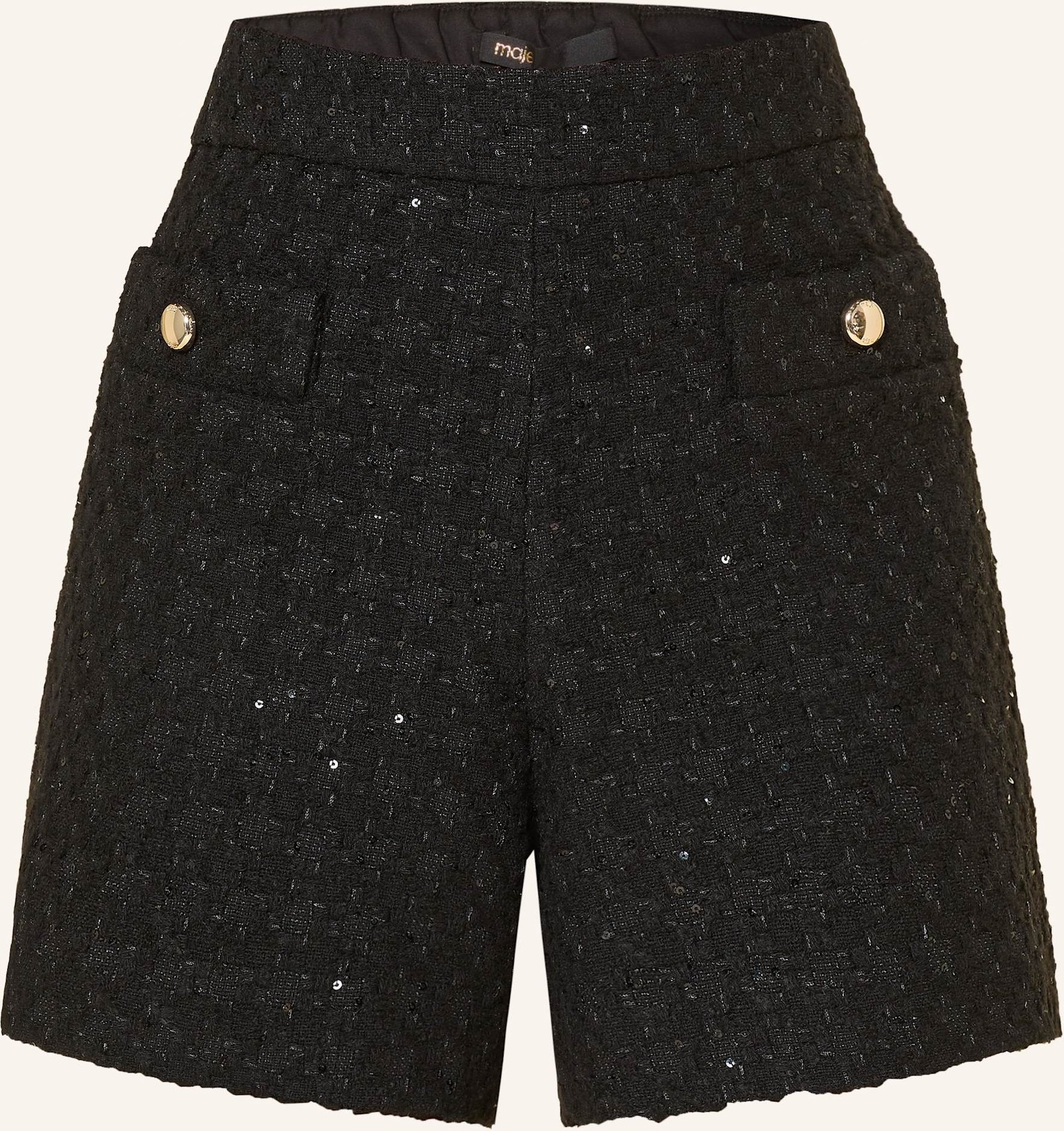 Maje Tweed-Shorts Mit Pailletten schwarz