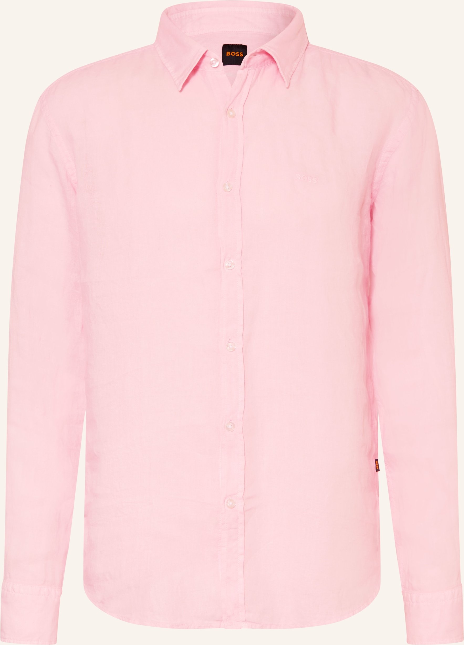 Boss Leinenhemd Relegant Regular Fit rosa
