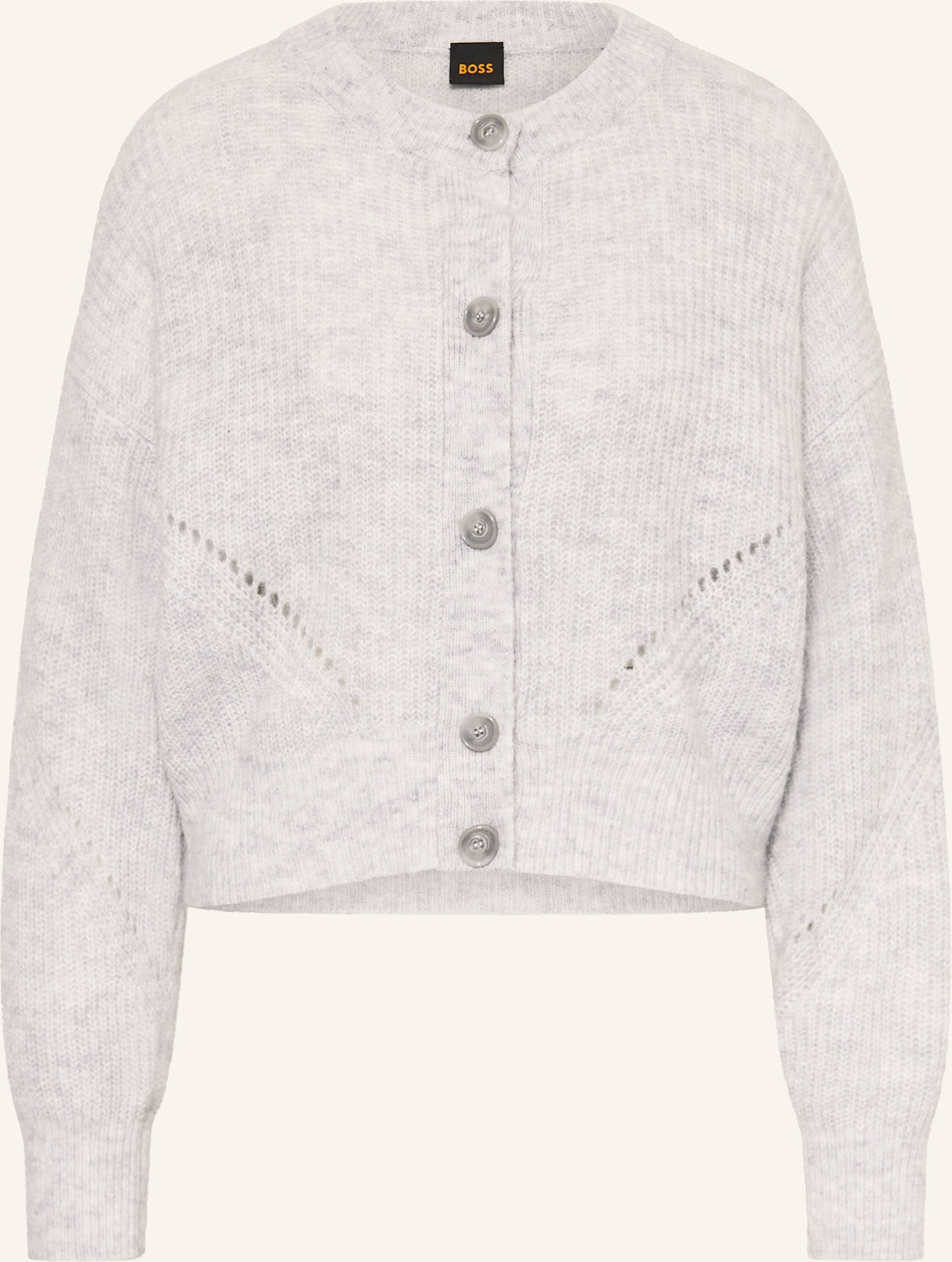 Boss Strickjacke Fernard Mit Alpaka grau