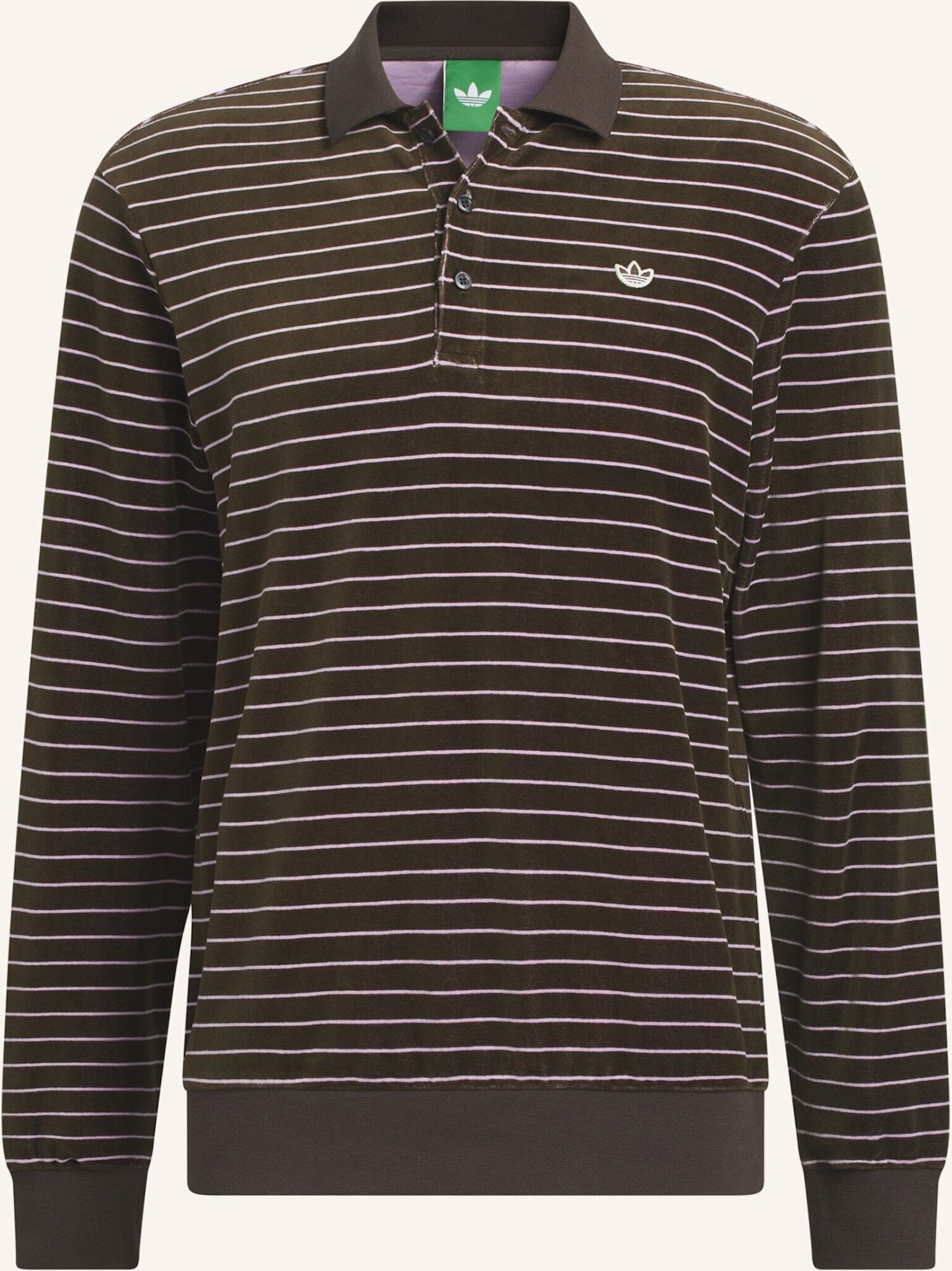 Adidas Originals Velours Langärmeliges Poloshirt braun