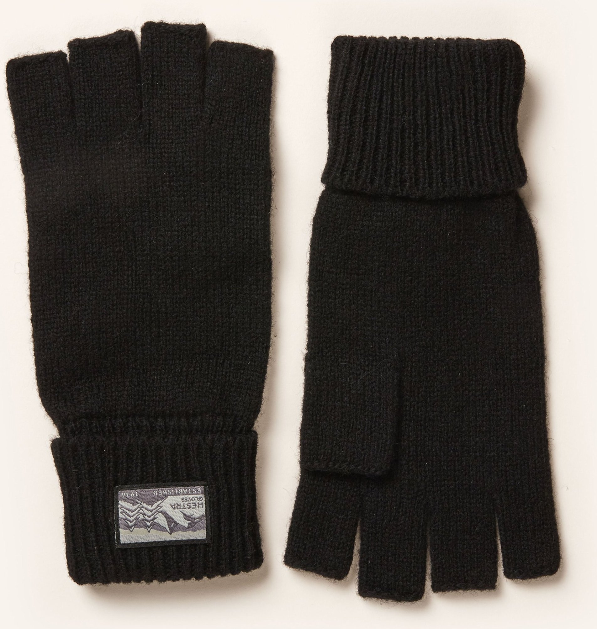 Thumbnail - Hestra Handschuhe Raggwool Half Finger schwarz