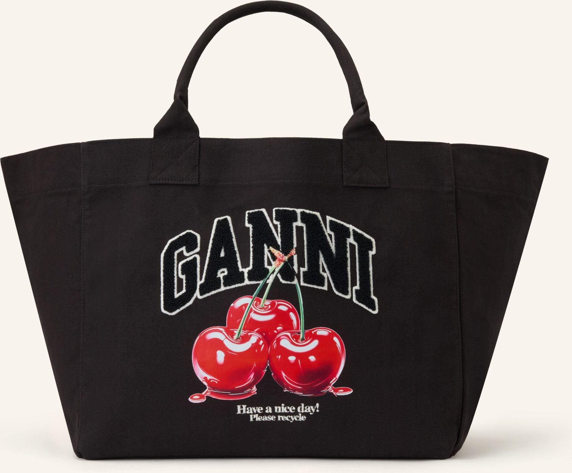 Ganni Shopper Xxl schwarz