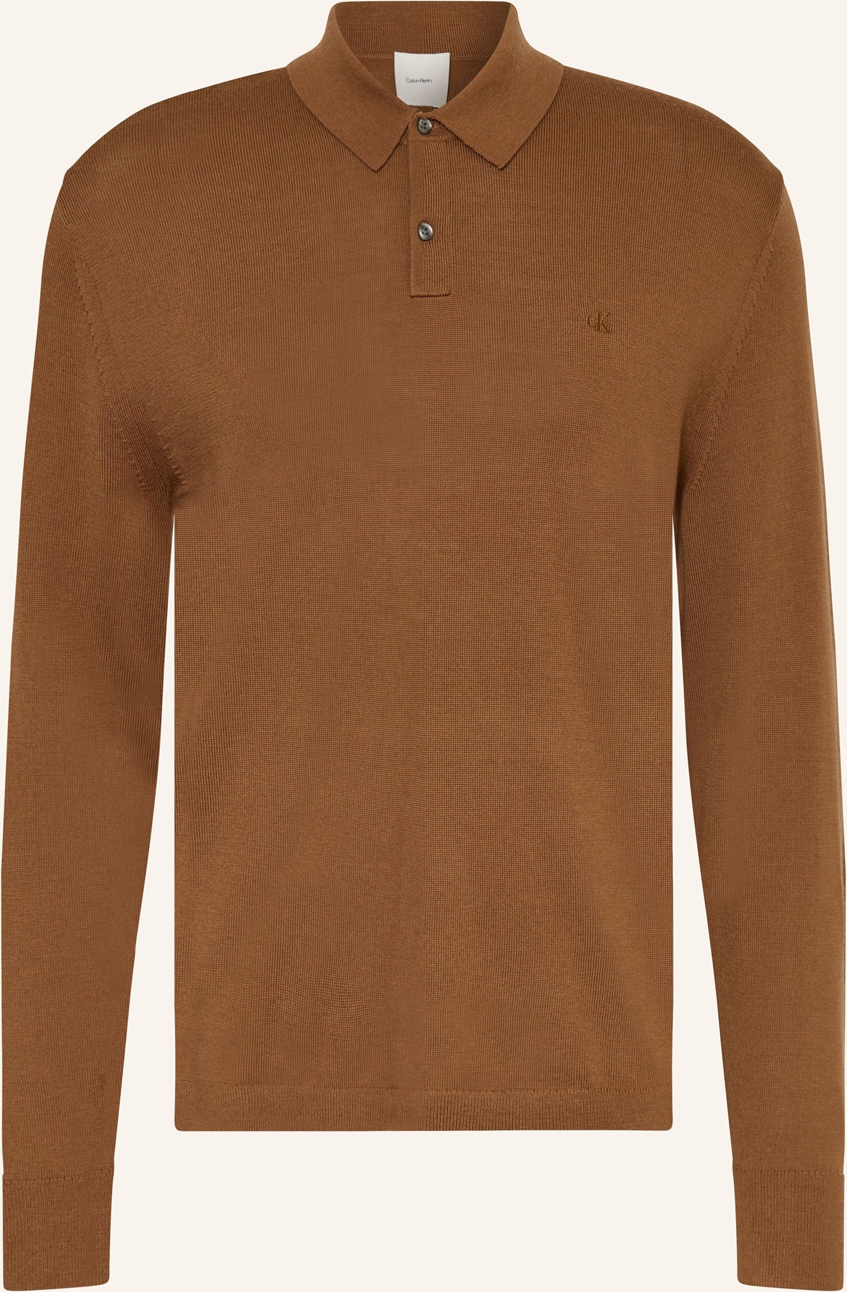 Calvin Klein Strick-Poloshirt braun
