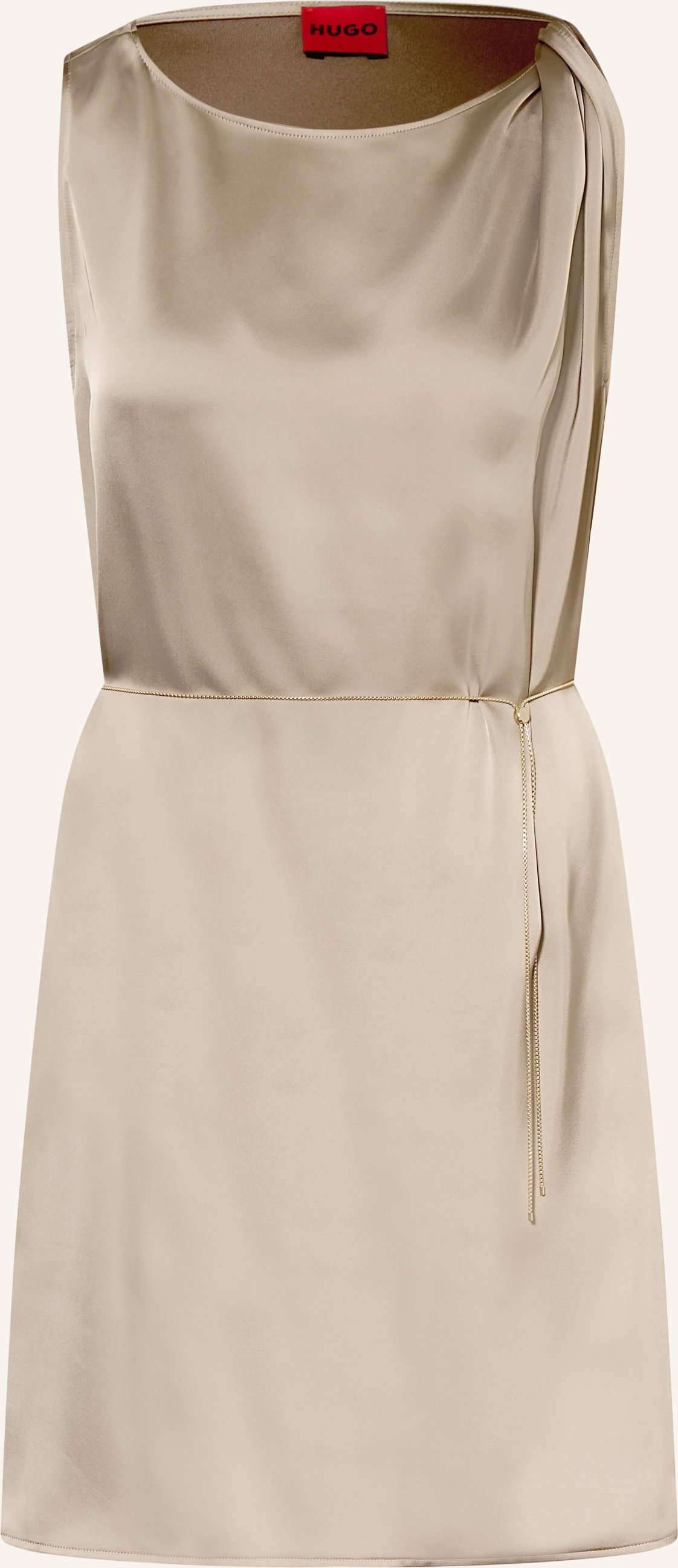 Hugo Etuikleid Koberi Aus Satin beige