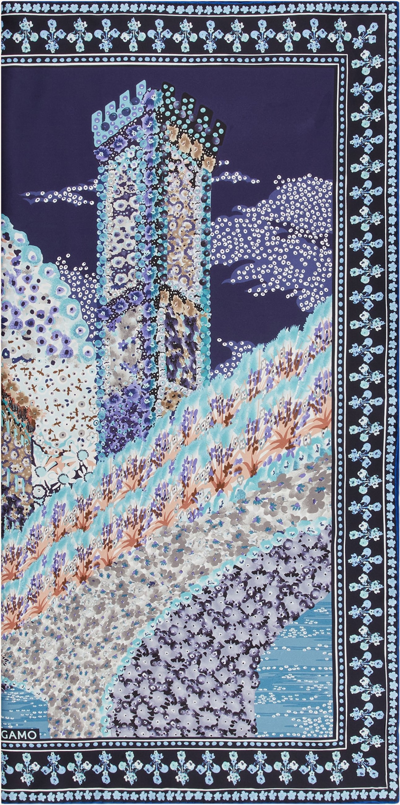 Ferragamo Seidentuch blau