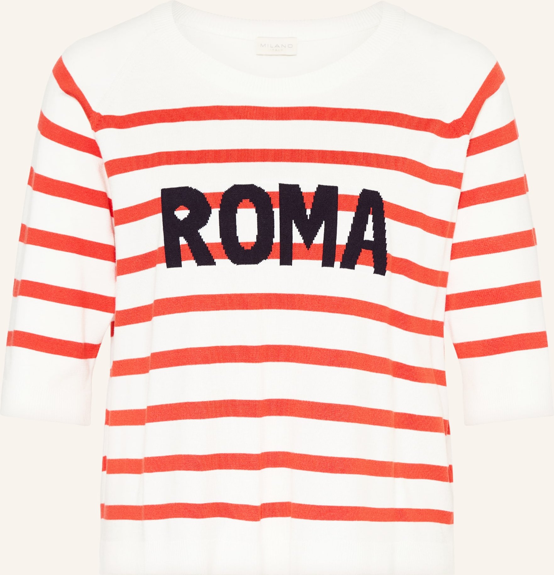 Milano Italy Oversized-Pullover Mit 3/4-Arm rot