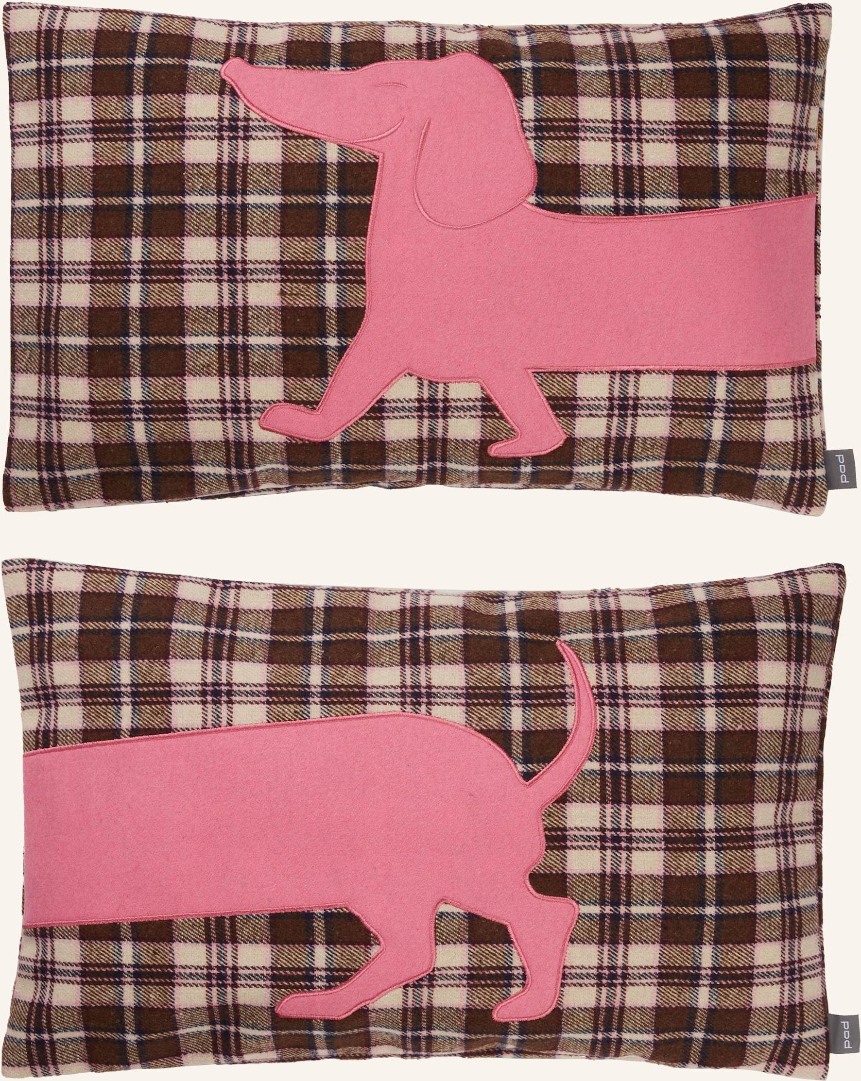 Thumbnail - Pad 2er-Set Dekokissenhülle Tartan Dog braun
