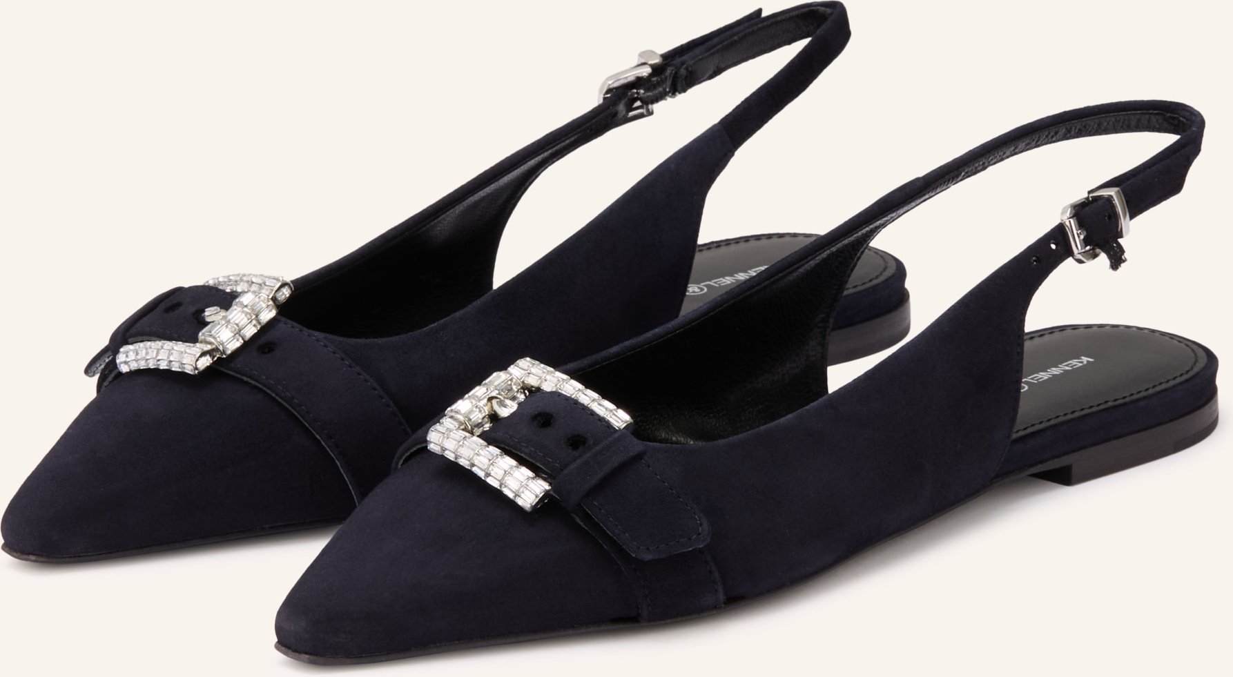 Kennel & Schmenger Slingballerinas Nika Mit Schmucksteinen blau