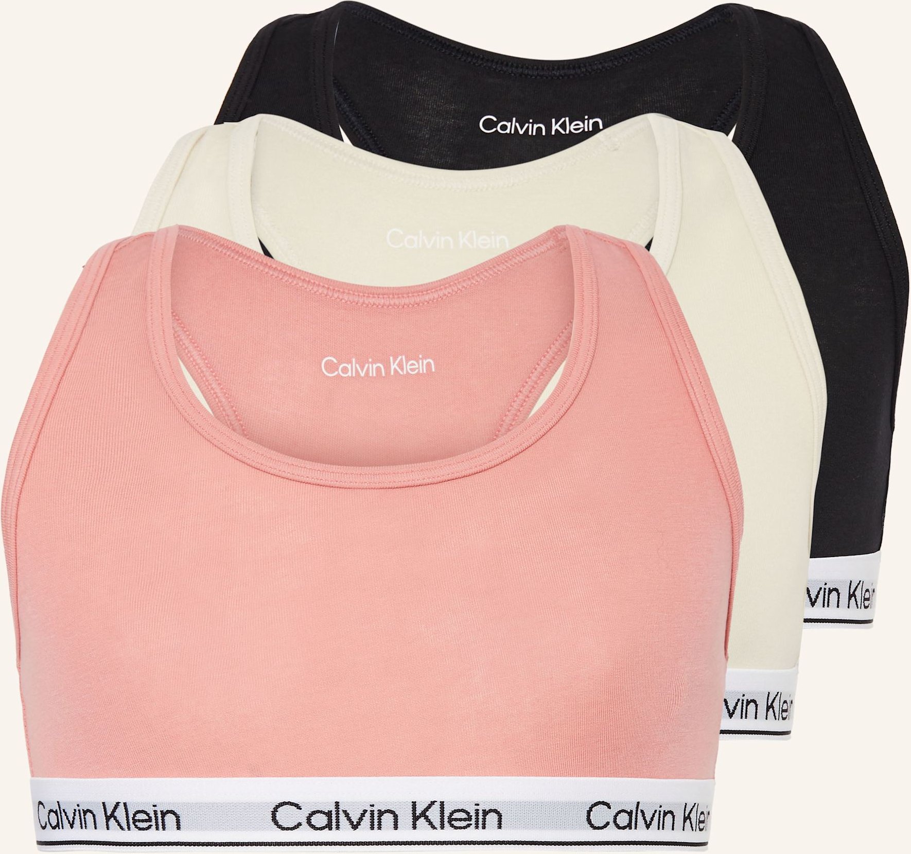 Calvin Klein 3er-Pack Bustiers Icon Cotton Stretch pink