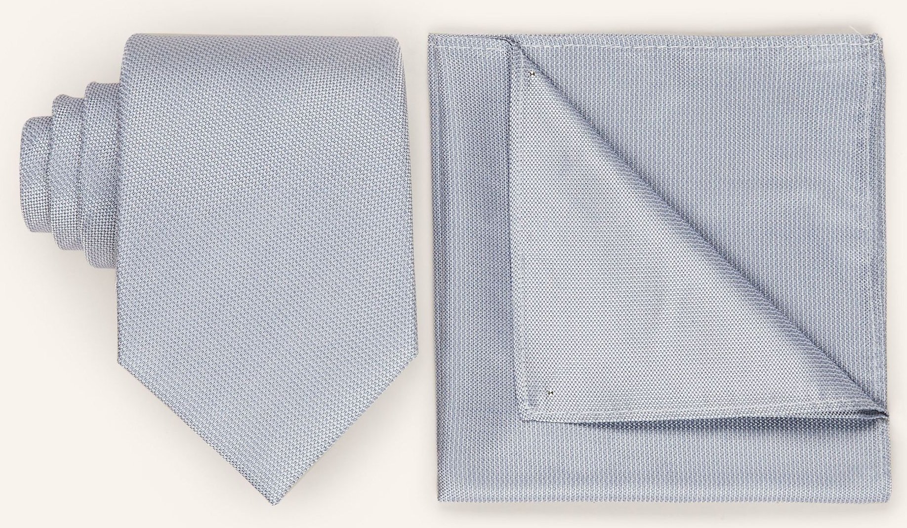 Paul Set: Krawatte Und Einstecktuch blau